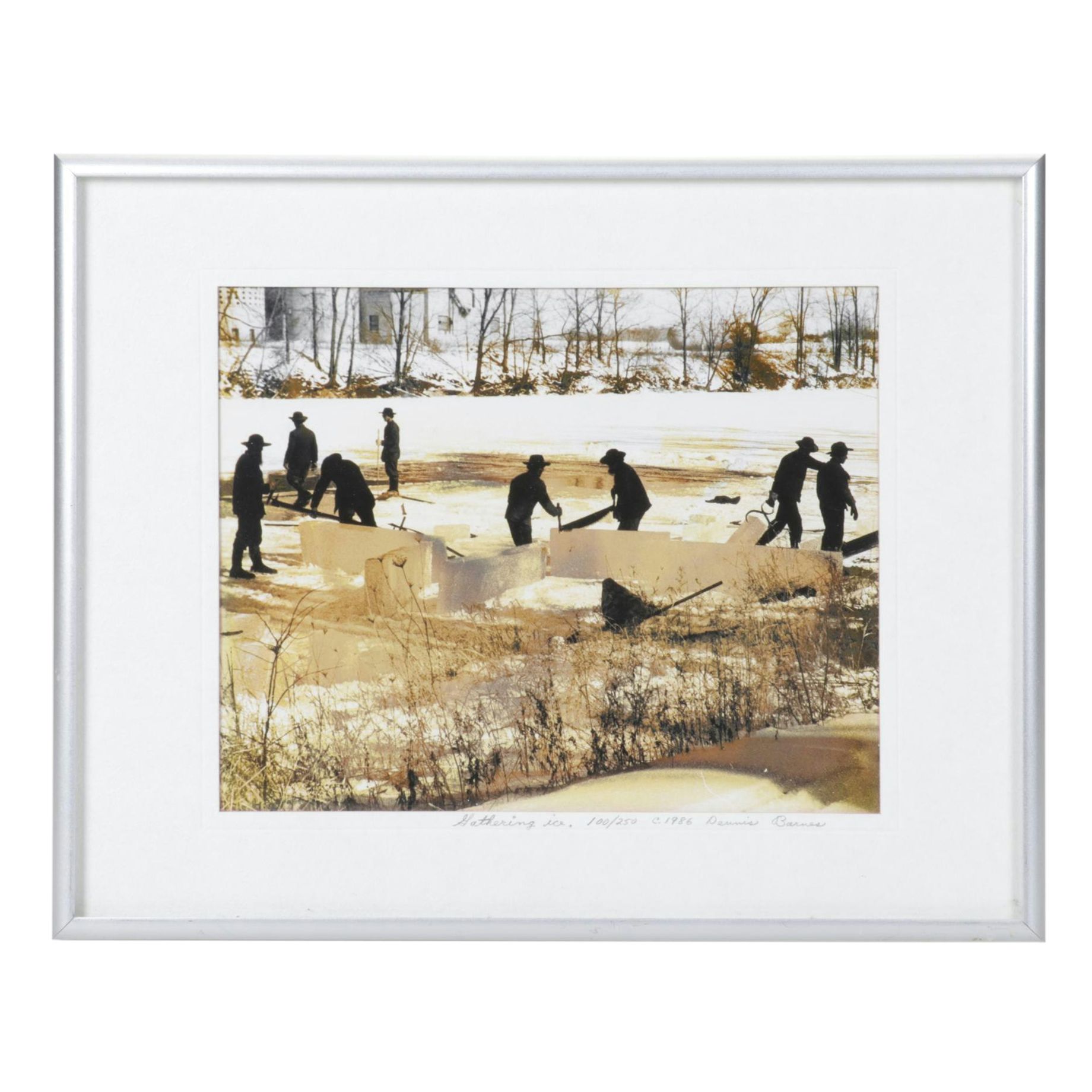 Dennis Barnes "Gathering Ice" Hand-Colored Photograph, 1986