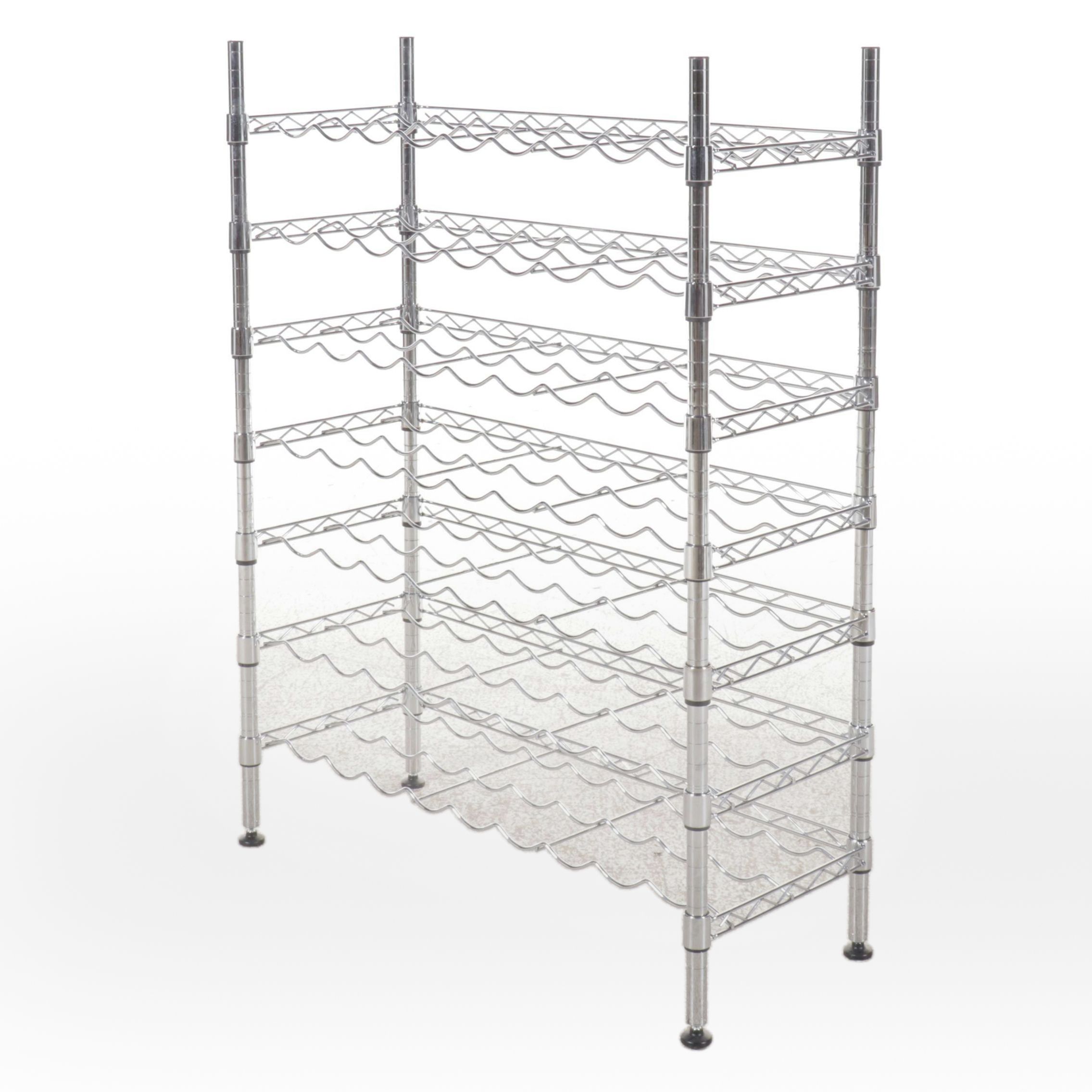 Contemporary Chrome Wine Rack
