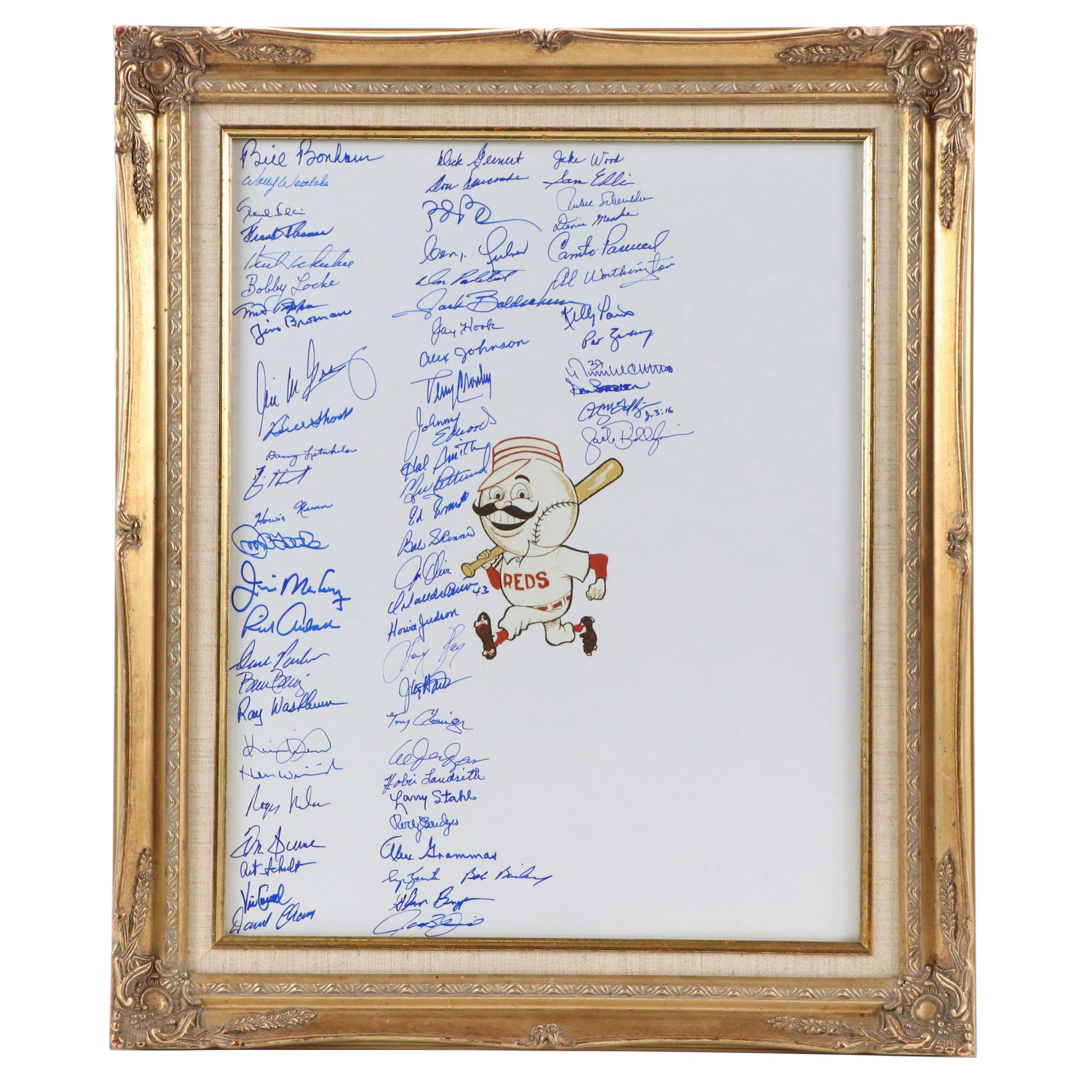 Cincinnati Reds Team Signed Print Featuring Tom Seaver, Dave Parker, and More