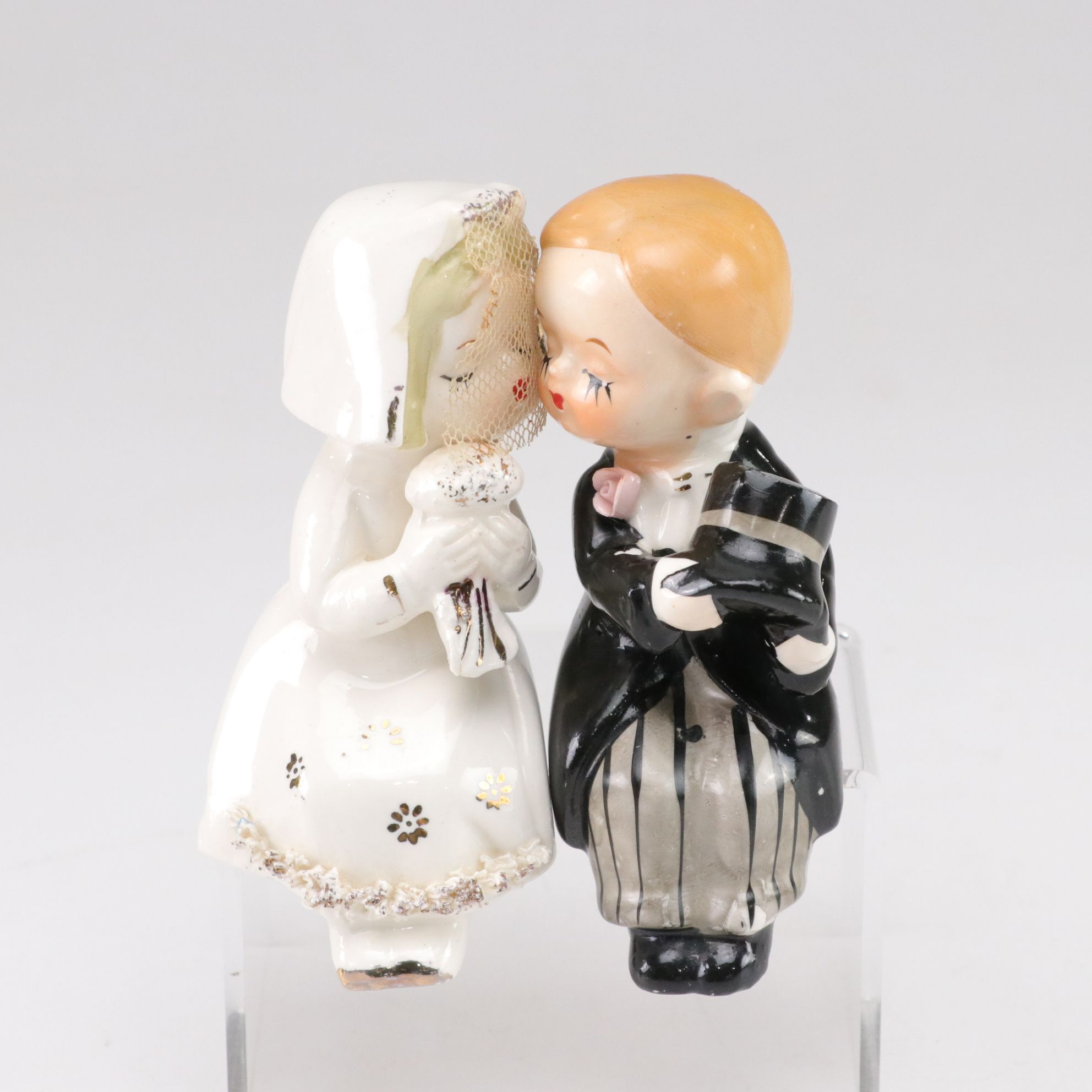 Bride & Groom Kissing Shakers with Southern Belle, Cut Crystal & More Shakers