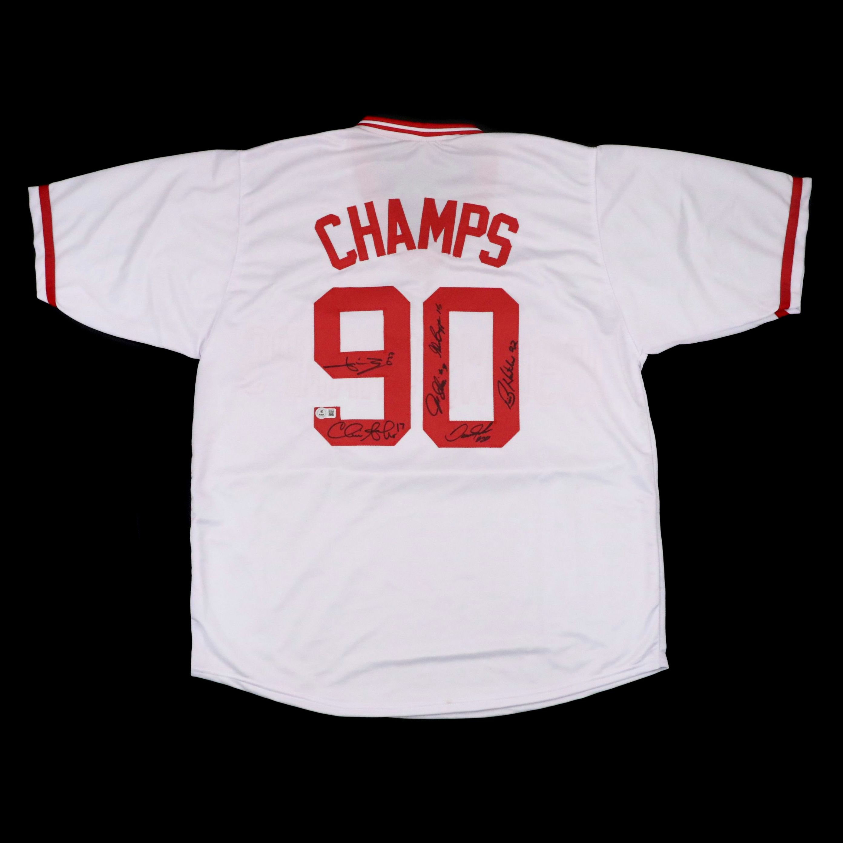 Chris Sabo, Jose Rijo, & More Signed "90 Champs" Cincinnati Reds Jersey, Beckett