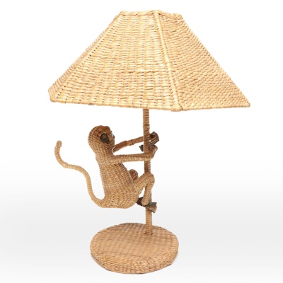 Mario Lopez Torres Climbing Monkey Woven Basket Table Lamp Mario Lopez Torres Climbing Monkey Woven Basket Table Lamp