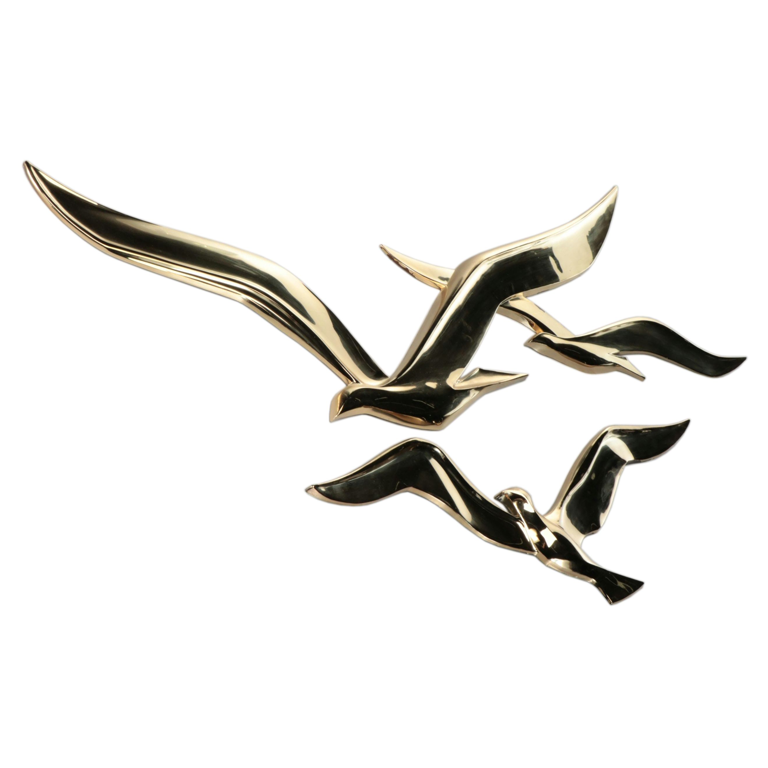 Syroco Inc. Gold Finish Seagulls Wall Hanging Décor, 1963
