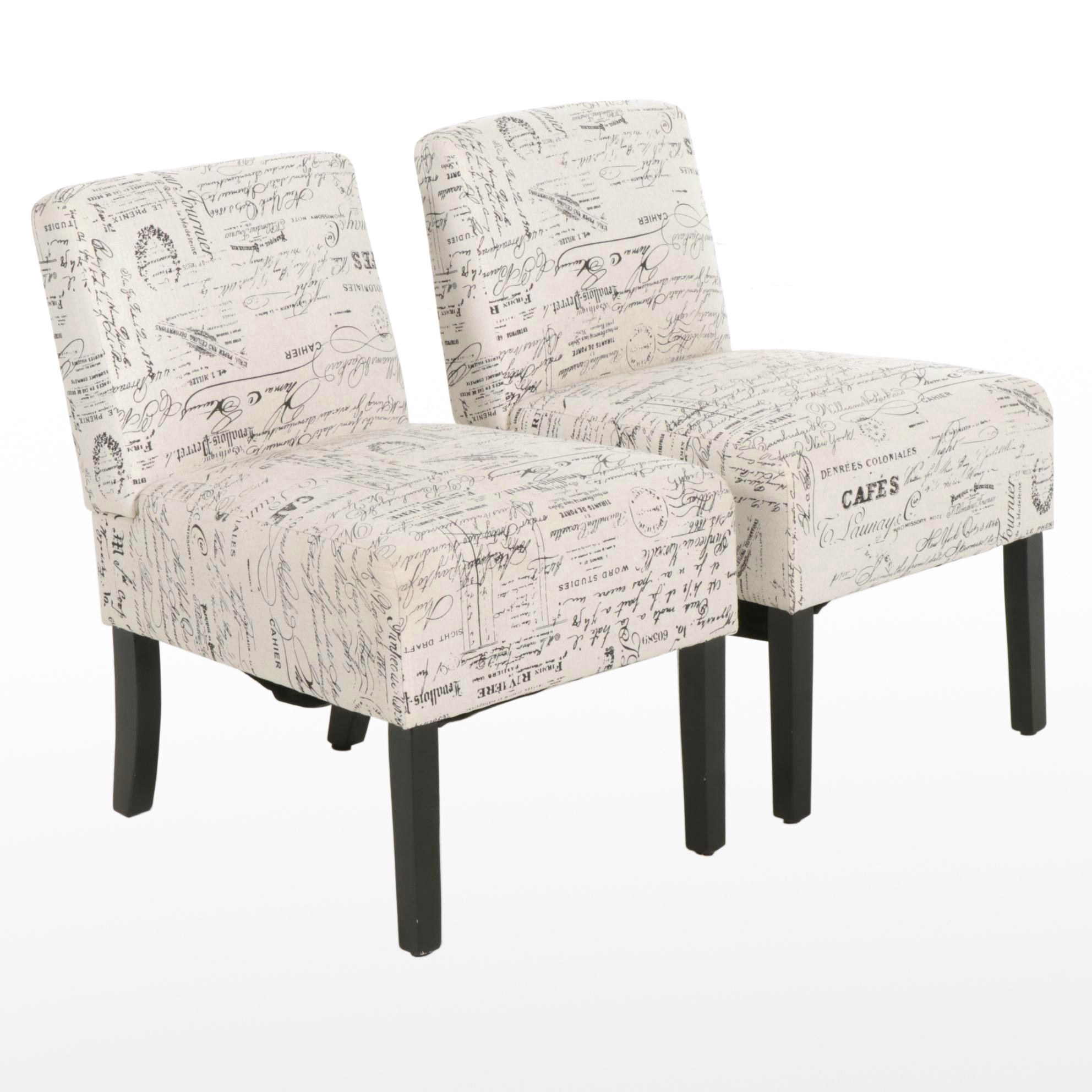 Pair of Contemporary Upholstered Accent Chairs