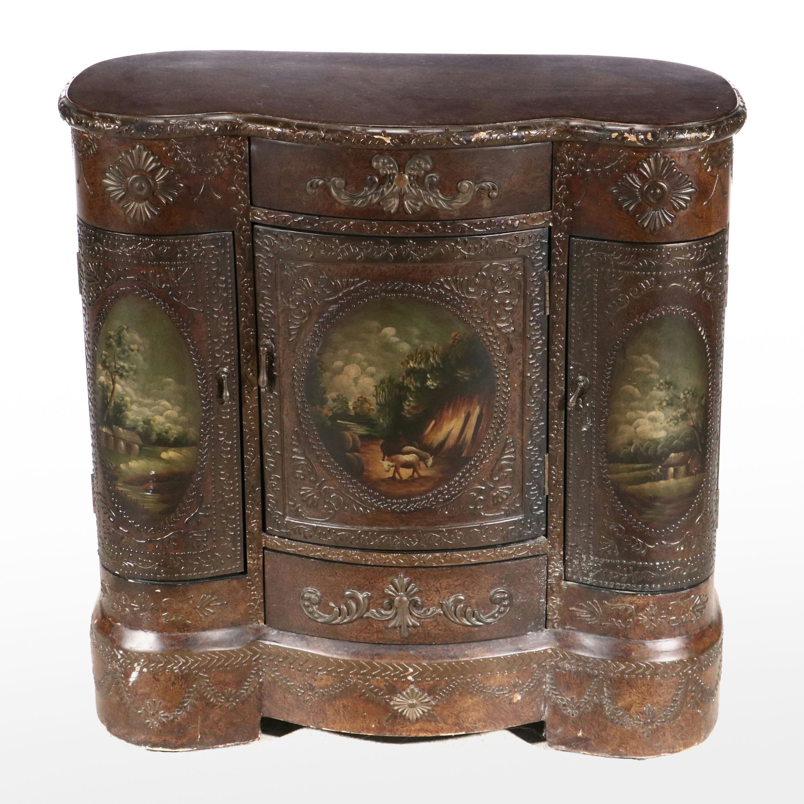 Powell Painted Serpentine Front Cabinet