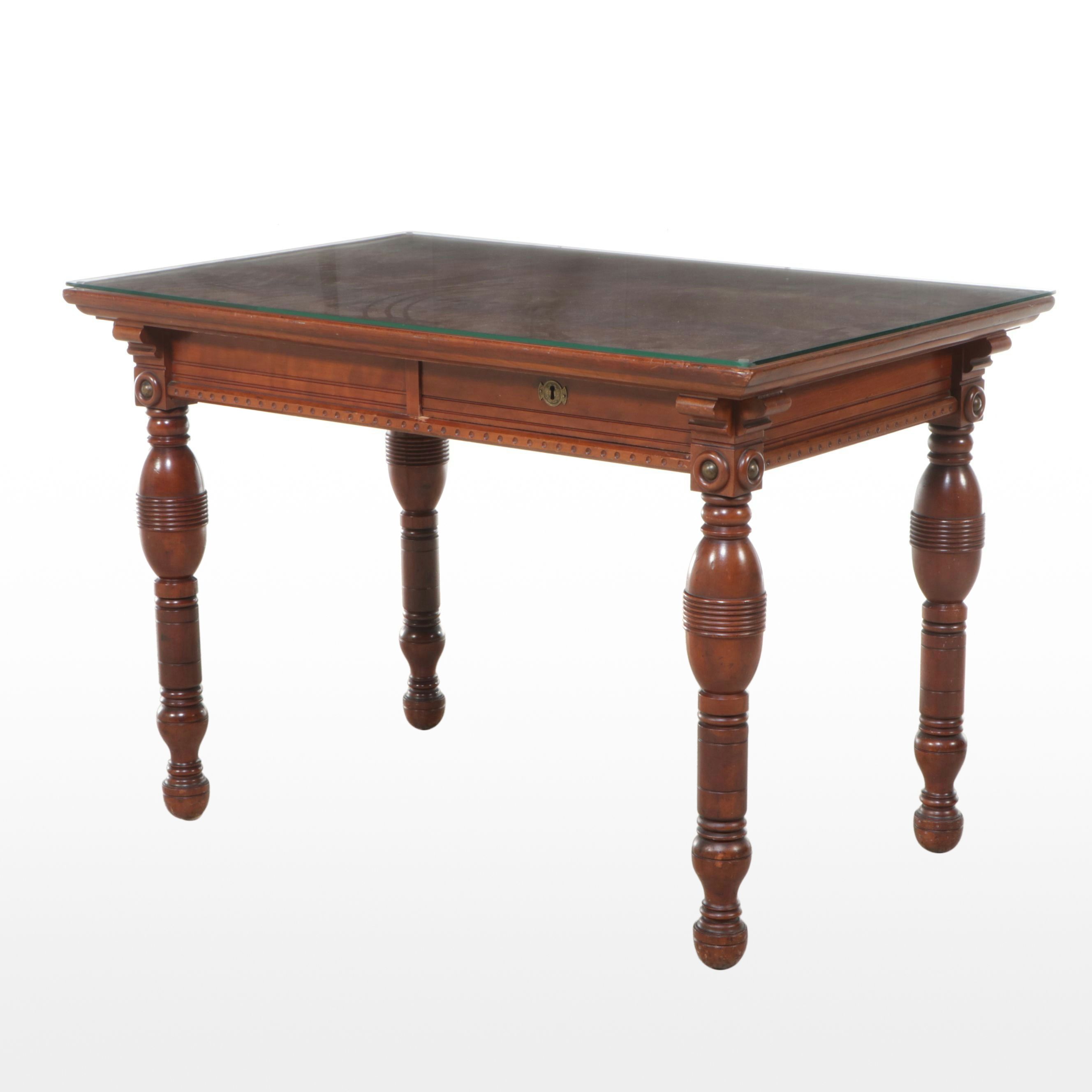 Victorian Style Mahogany Single-Drawer Writing Table