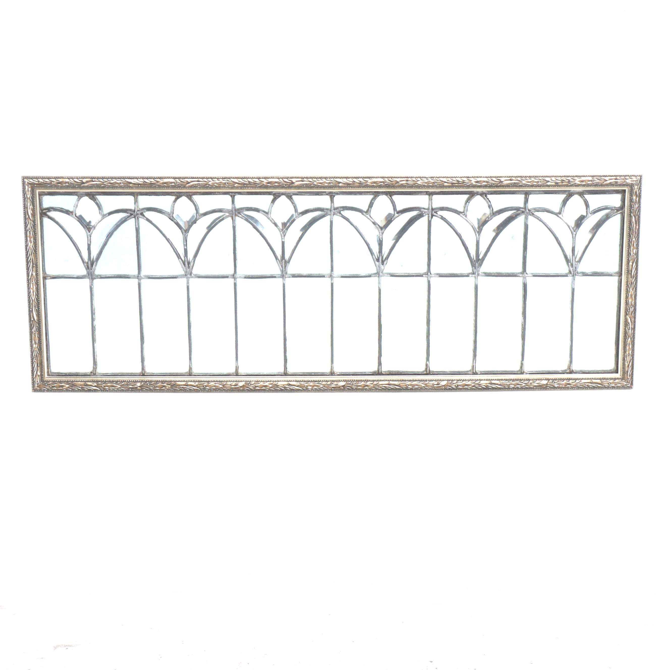 Leaded Glass Wall Overmantel Mirror