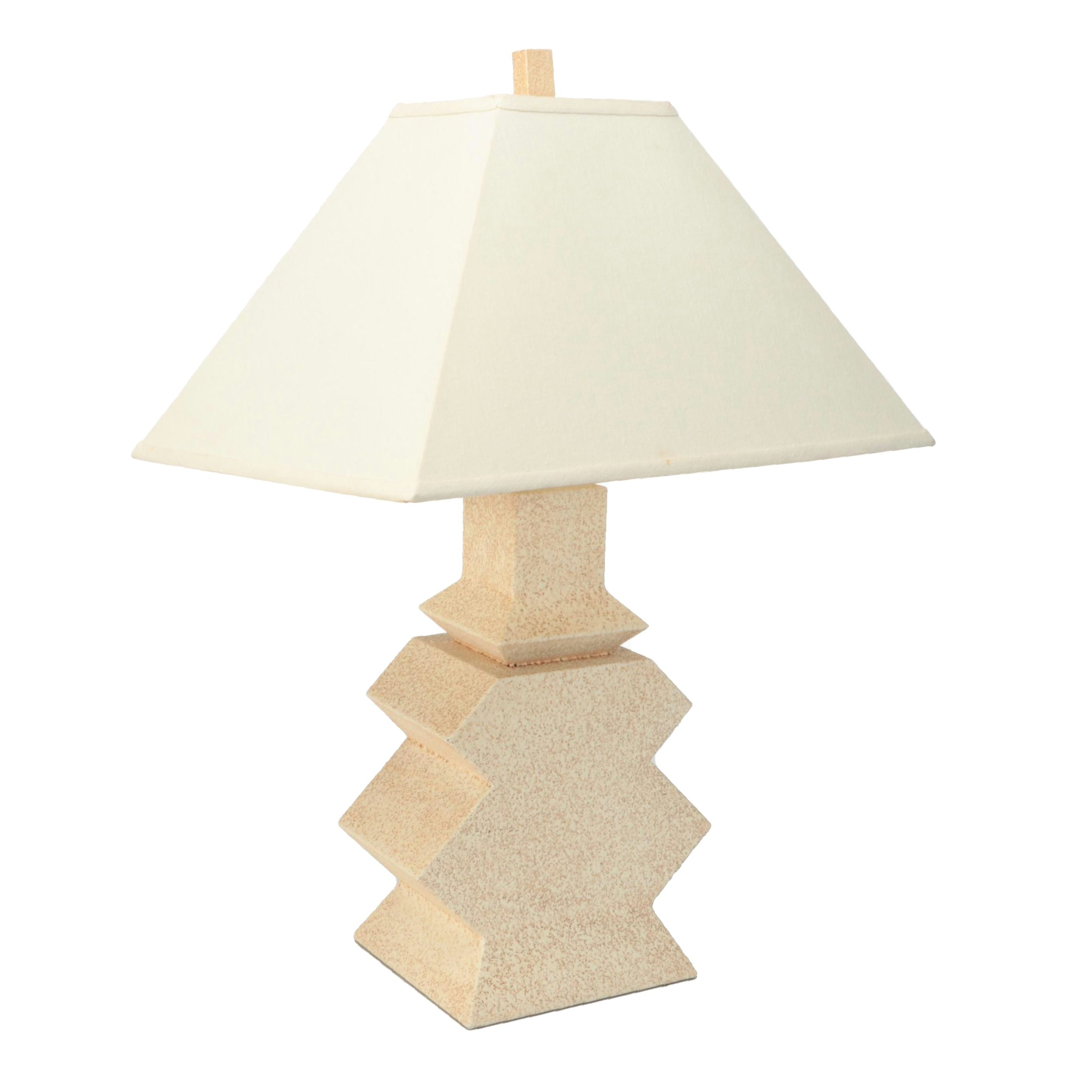 Fredrick Ramond Tree Metal Table Lamp with Fabric Shade, 1987