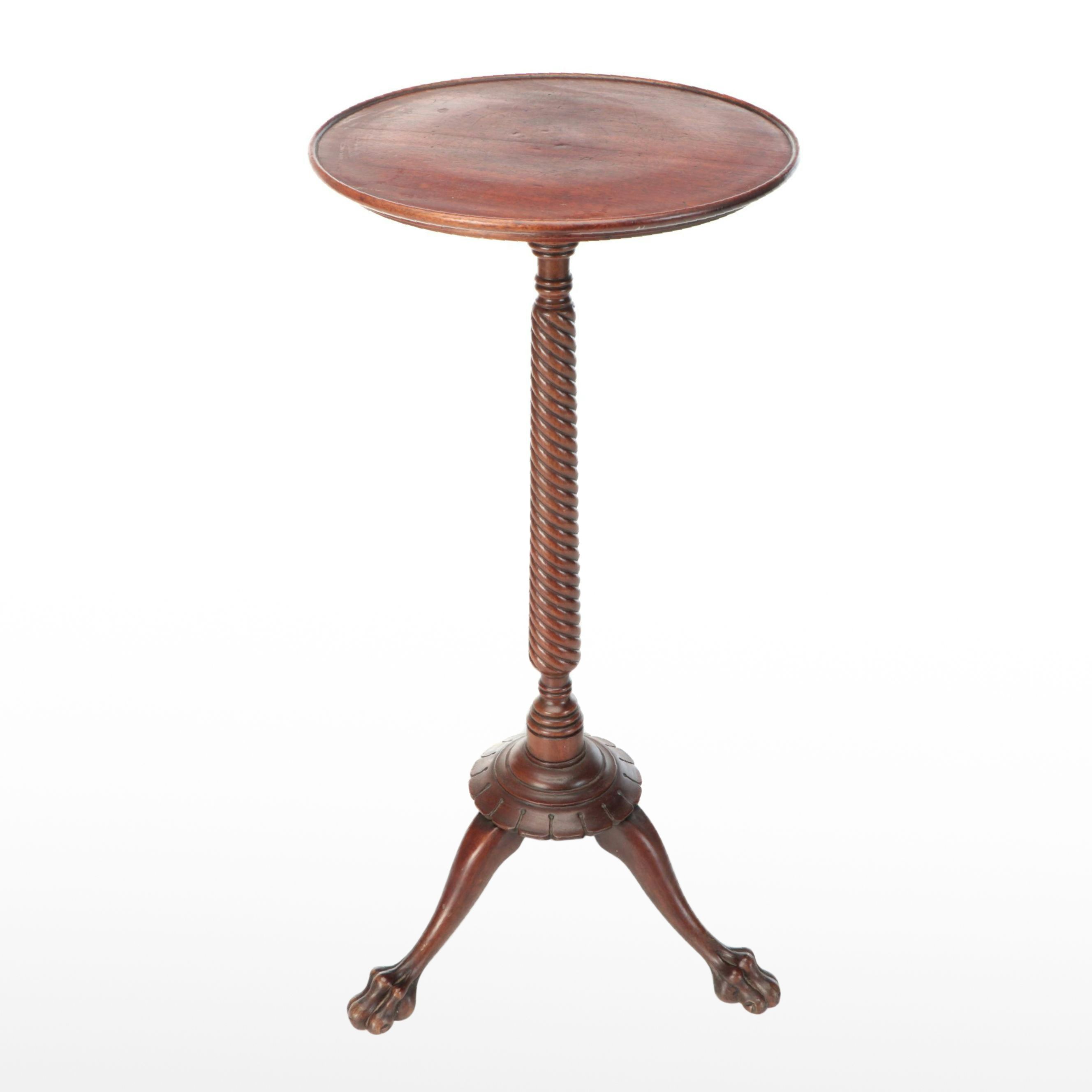 Edwardian Mahogany Claw Foot Plant Stand, Early 20th Century