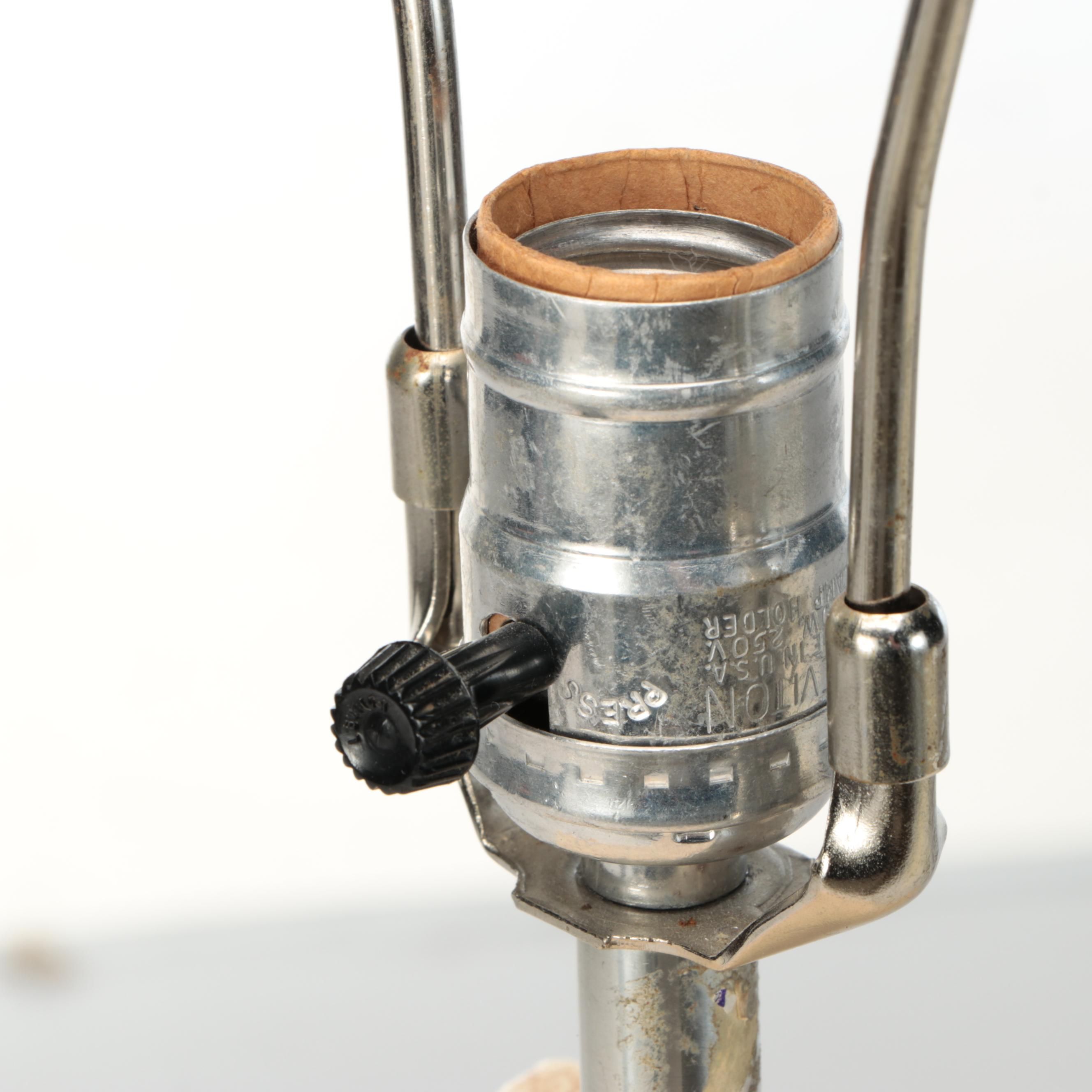 Fredrick Ramond Tree Metal Table Lamp with Fabric Shade, 1987