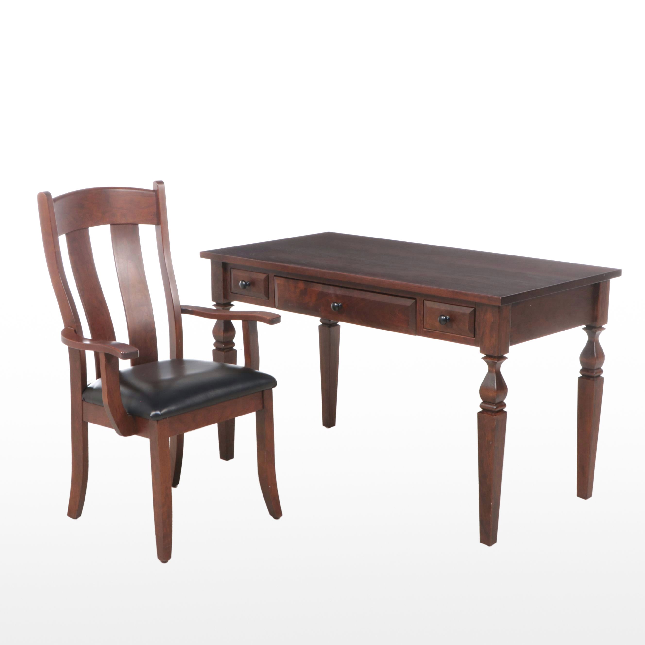 Dutch Craft Amish-Crafted Cherry Armchair and Desk