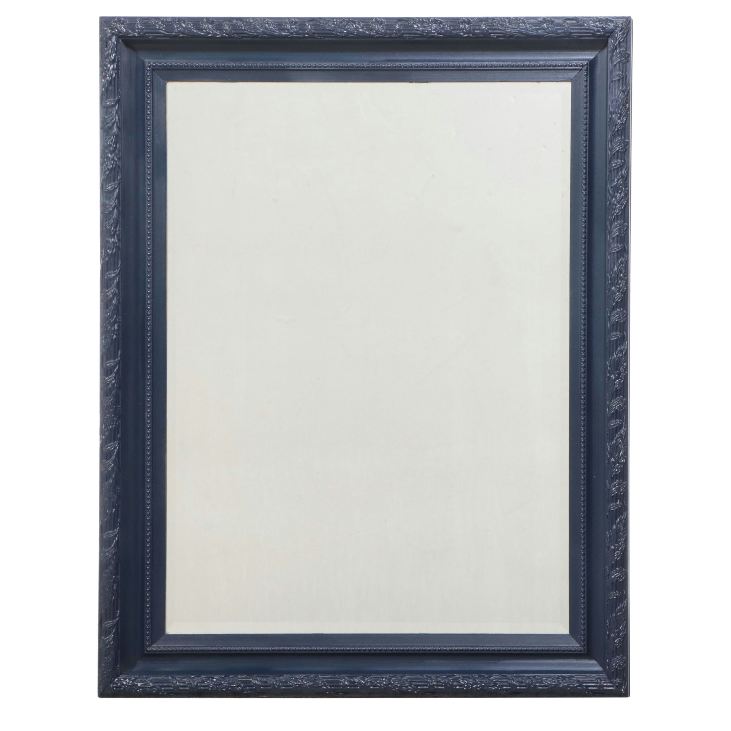 Blue Painted Wood Framed Wall Mirror