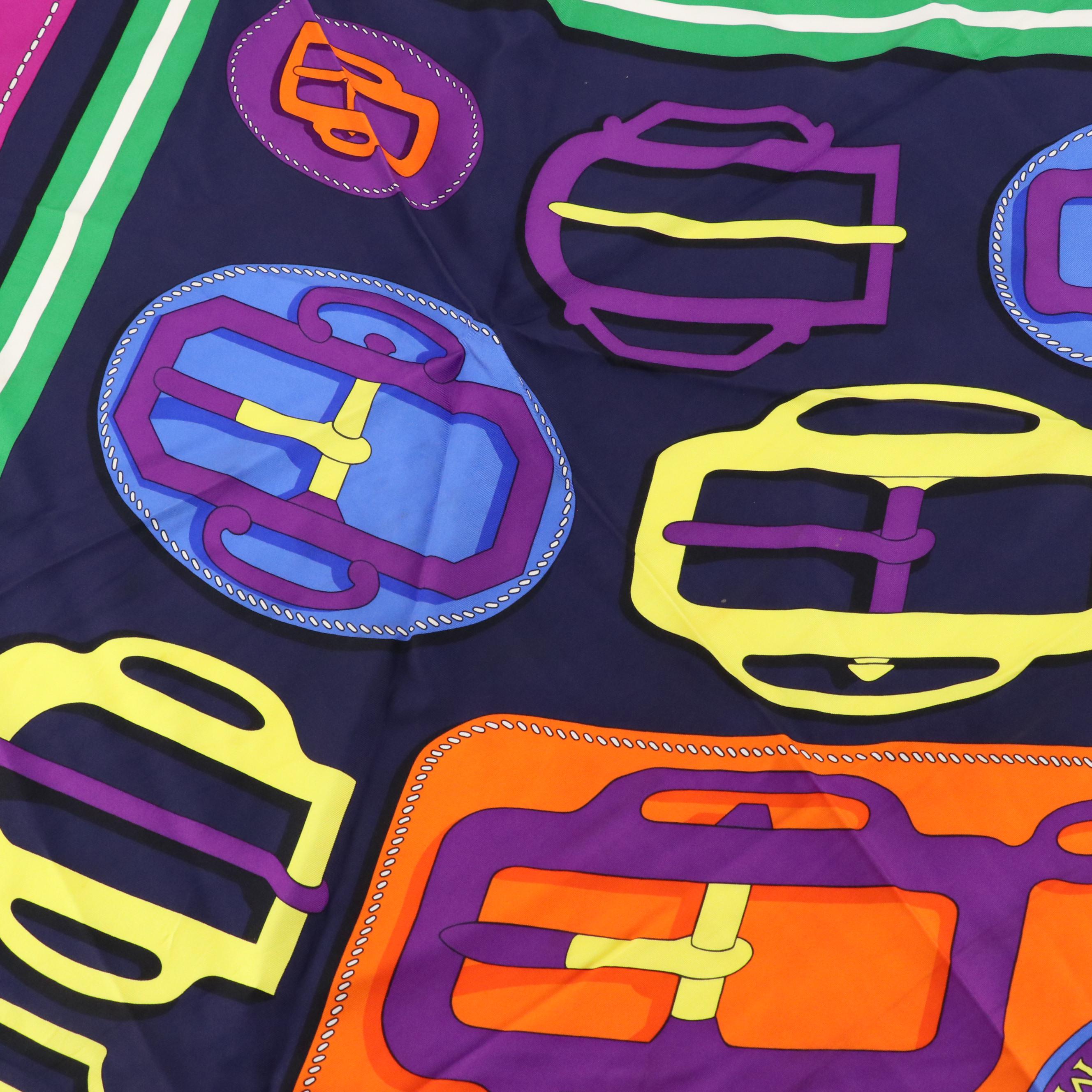 Hermès "Bouclerie Moderne" Giant Triangle Scarf in Silk Twill