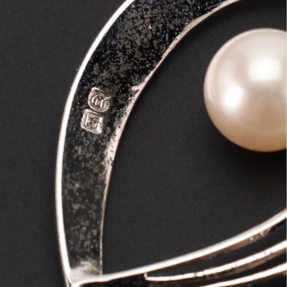 Mikimoto Sterling Silver Pearl Drop Pendant