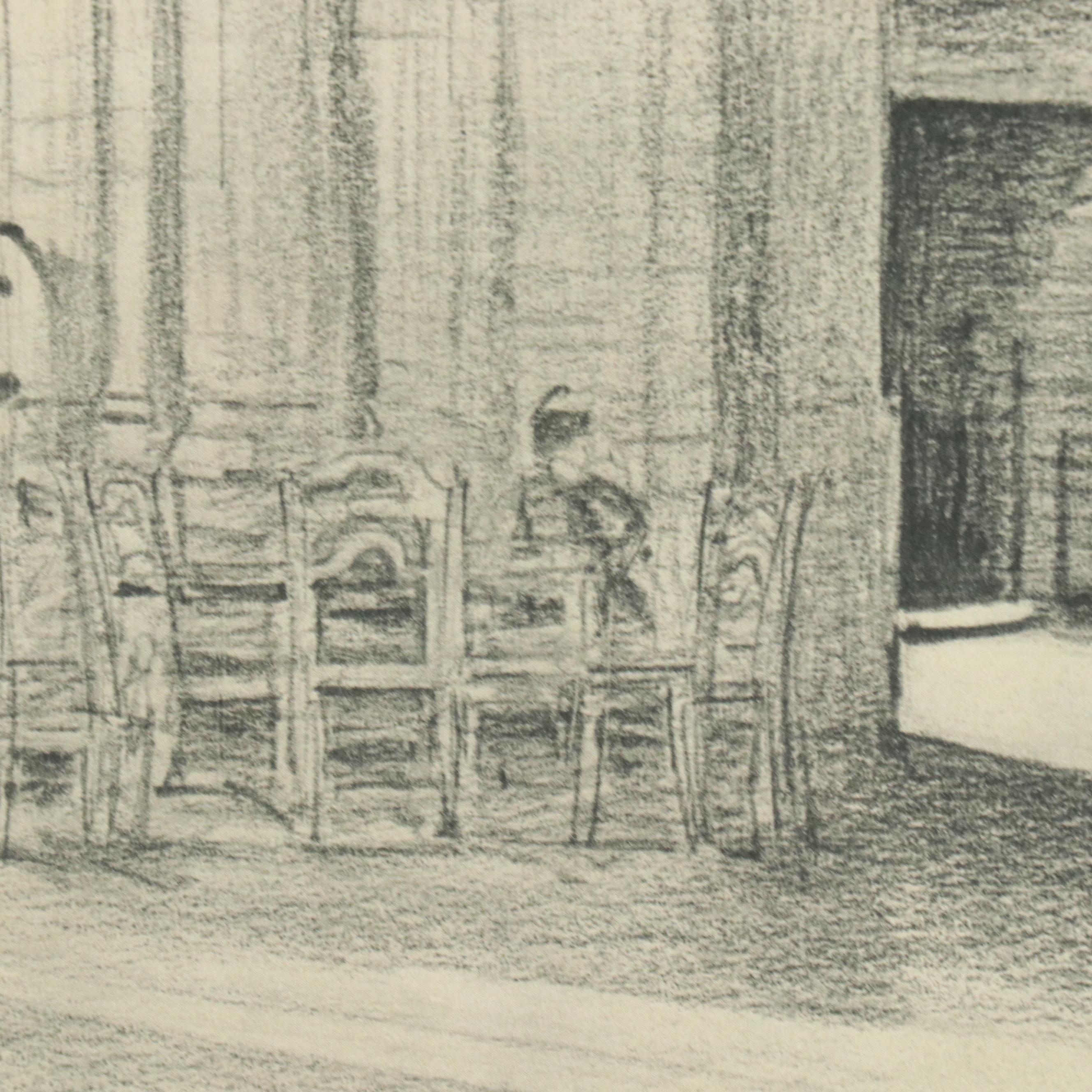 Rotogravures of Gothic Cathedral Interior Scenes