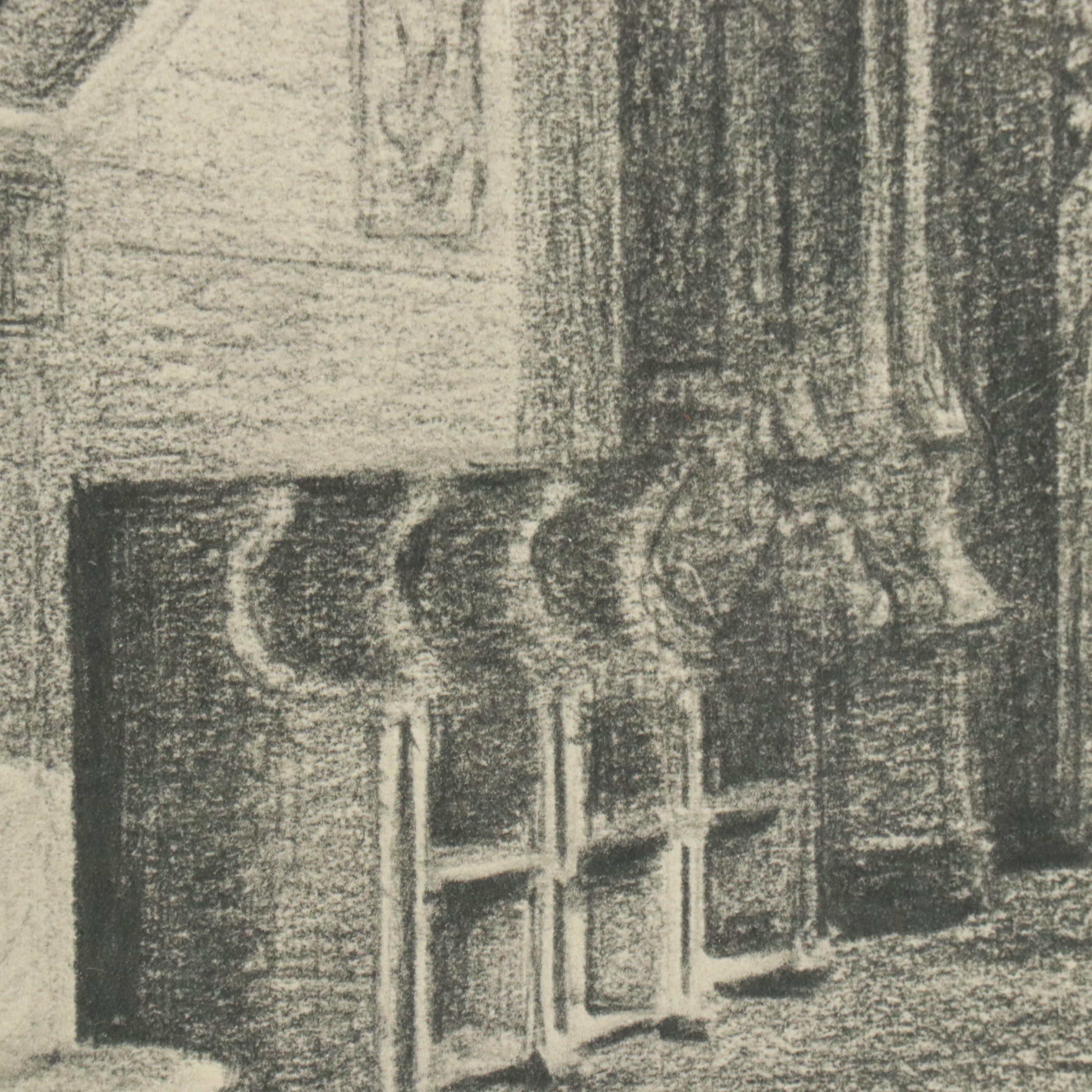 Rotogravures of Gothic Cathedral Interior Scenes