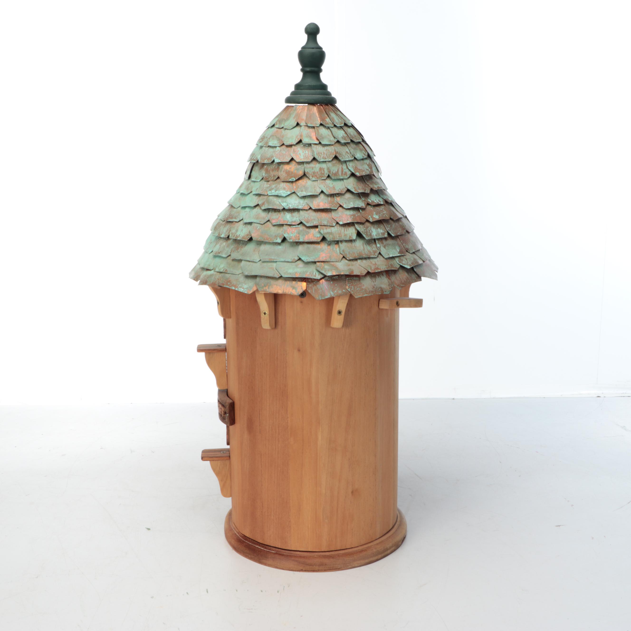 Handmade Wood and Copper Birdhouse