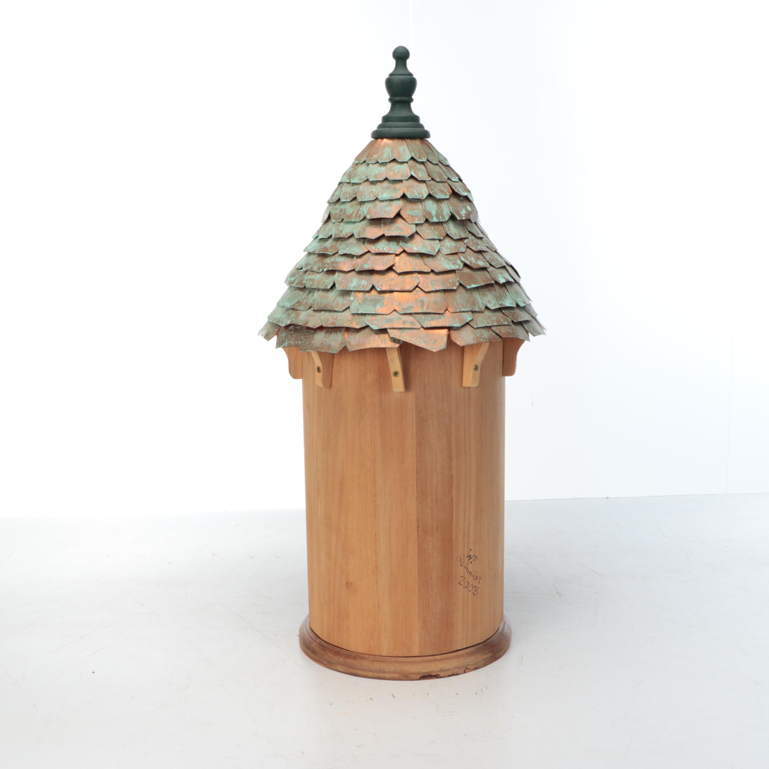 Handmade Wood and Copper Birdhouse