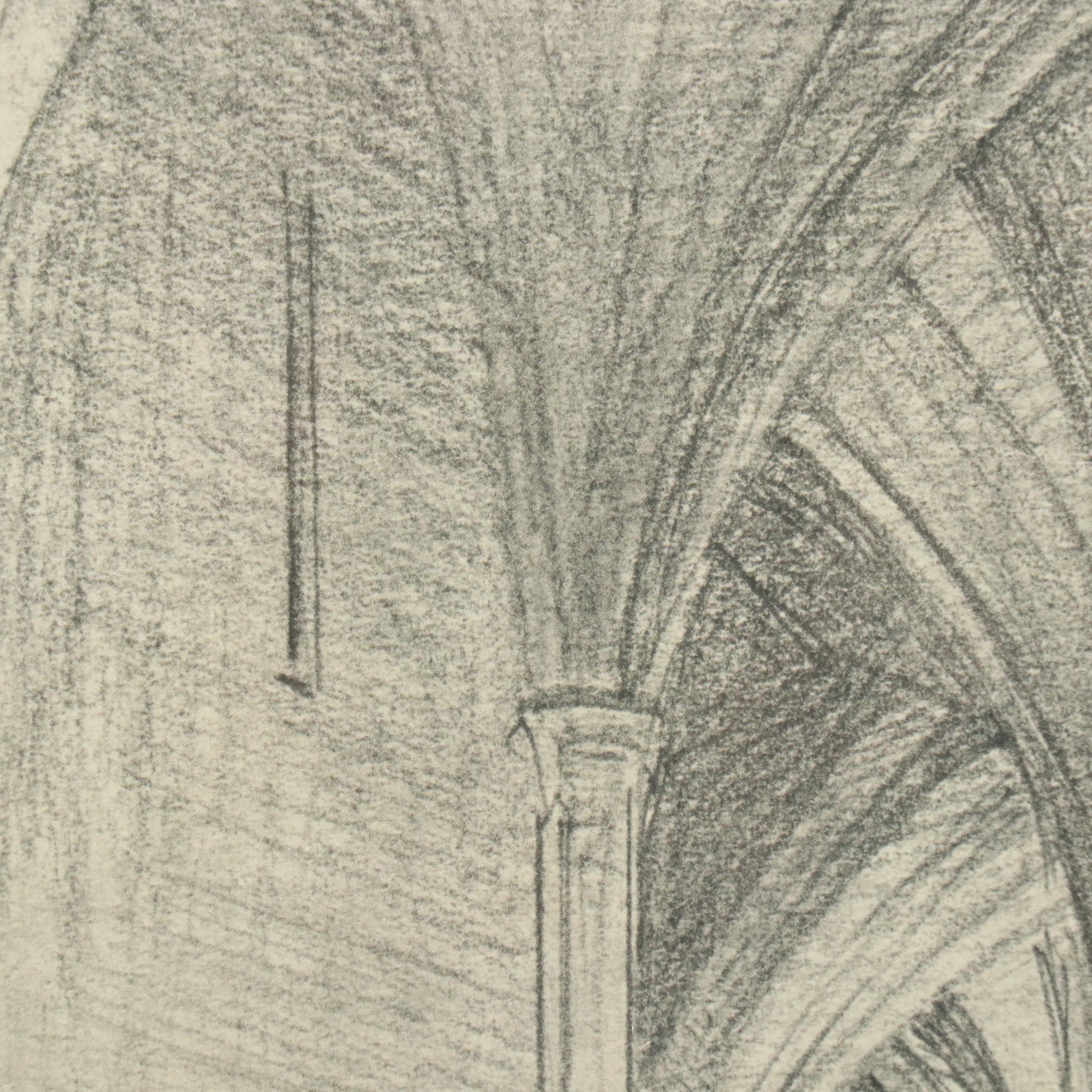 Rotogravures of Gothic Cathedral Interior Scenes