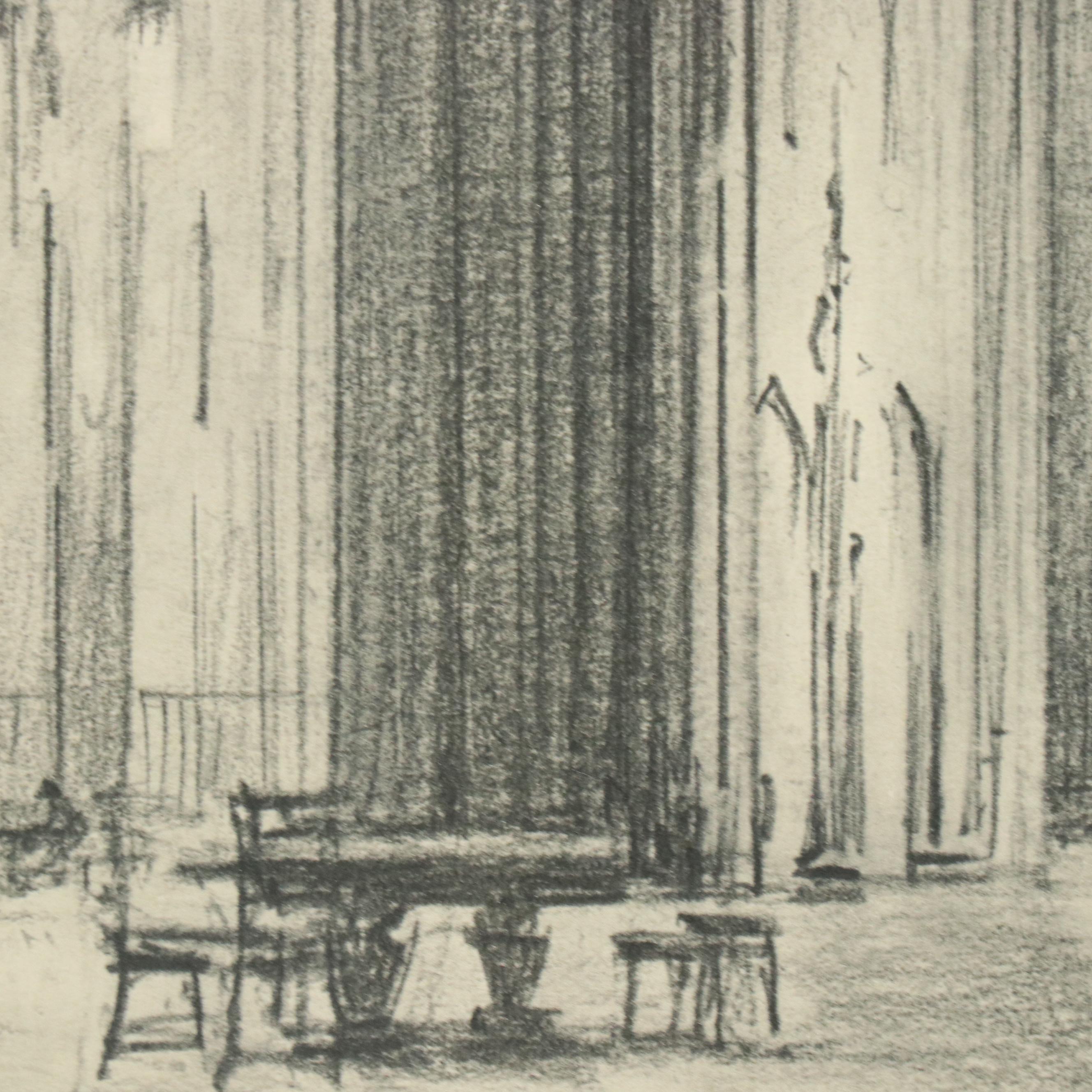 Rotogravures of Gothic Cathedral Interior Scenes