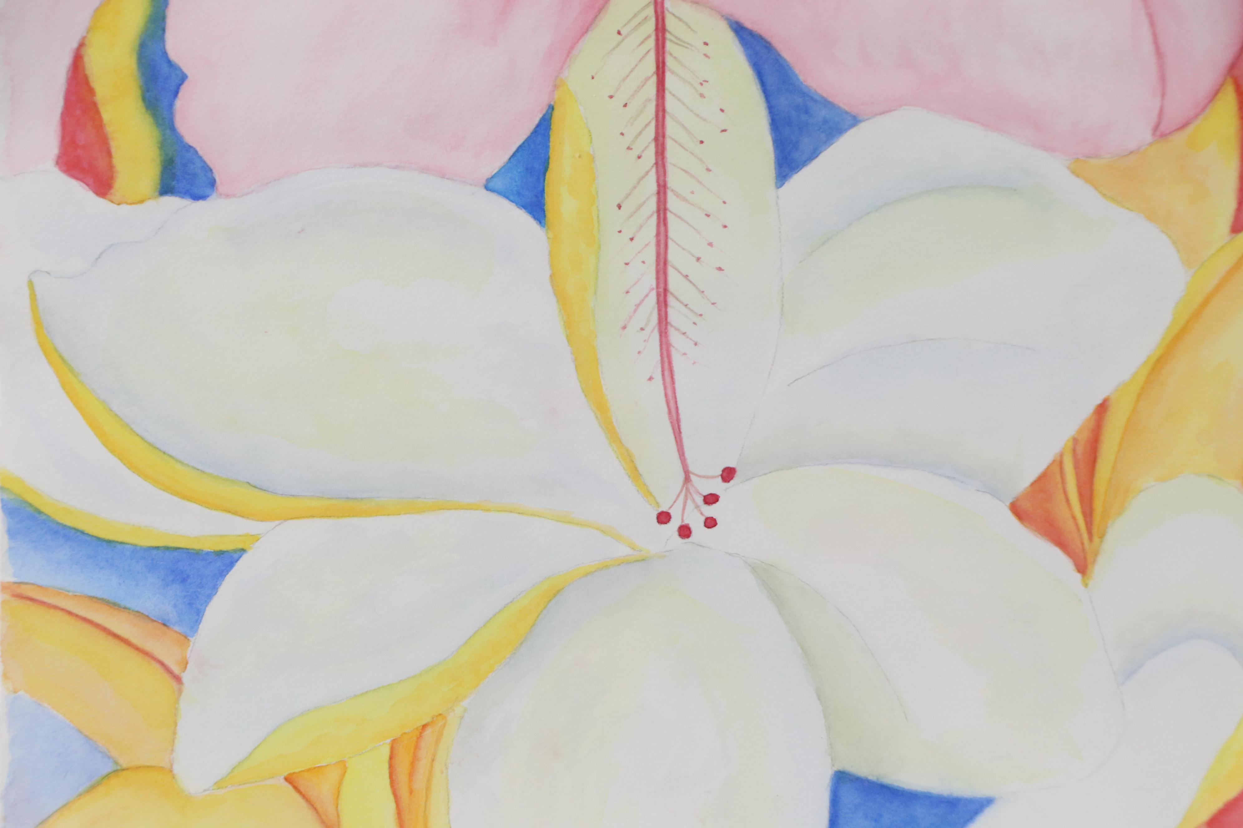 Bernice Giannetti Watercolor Painting of Flowers, 2016