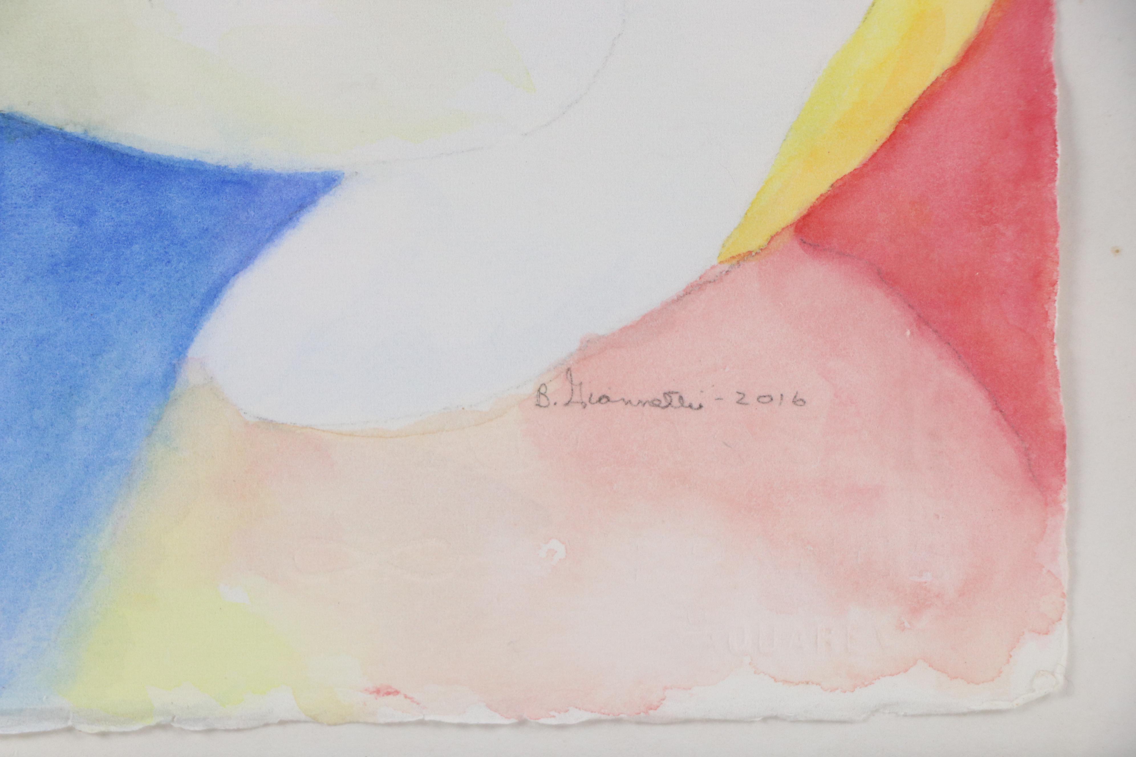 Bernice Giannetti Watercolor Painting of Flowers, 2016