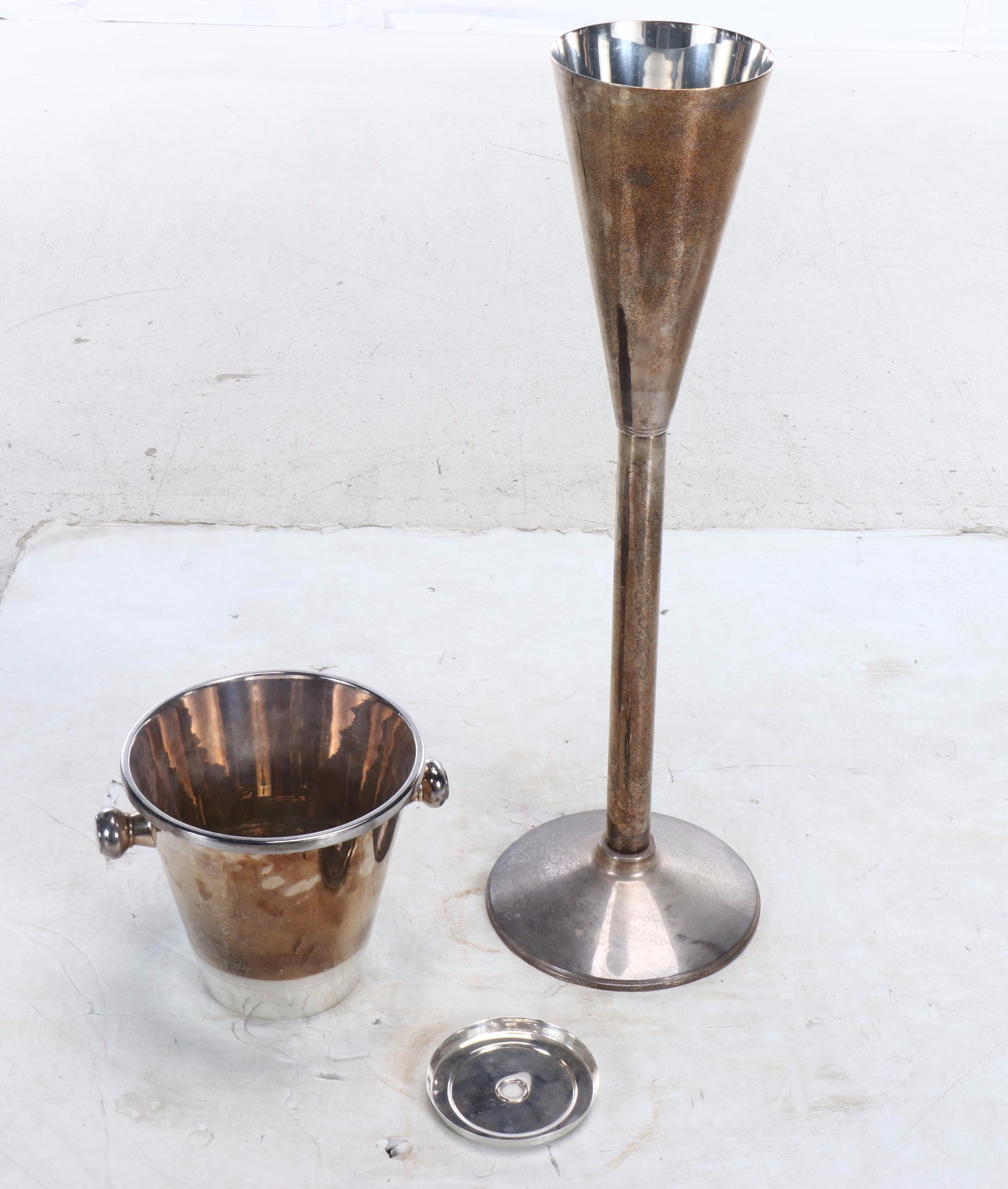 Art Deco Style Metal Standing Wine Bucket