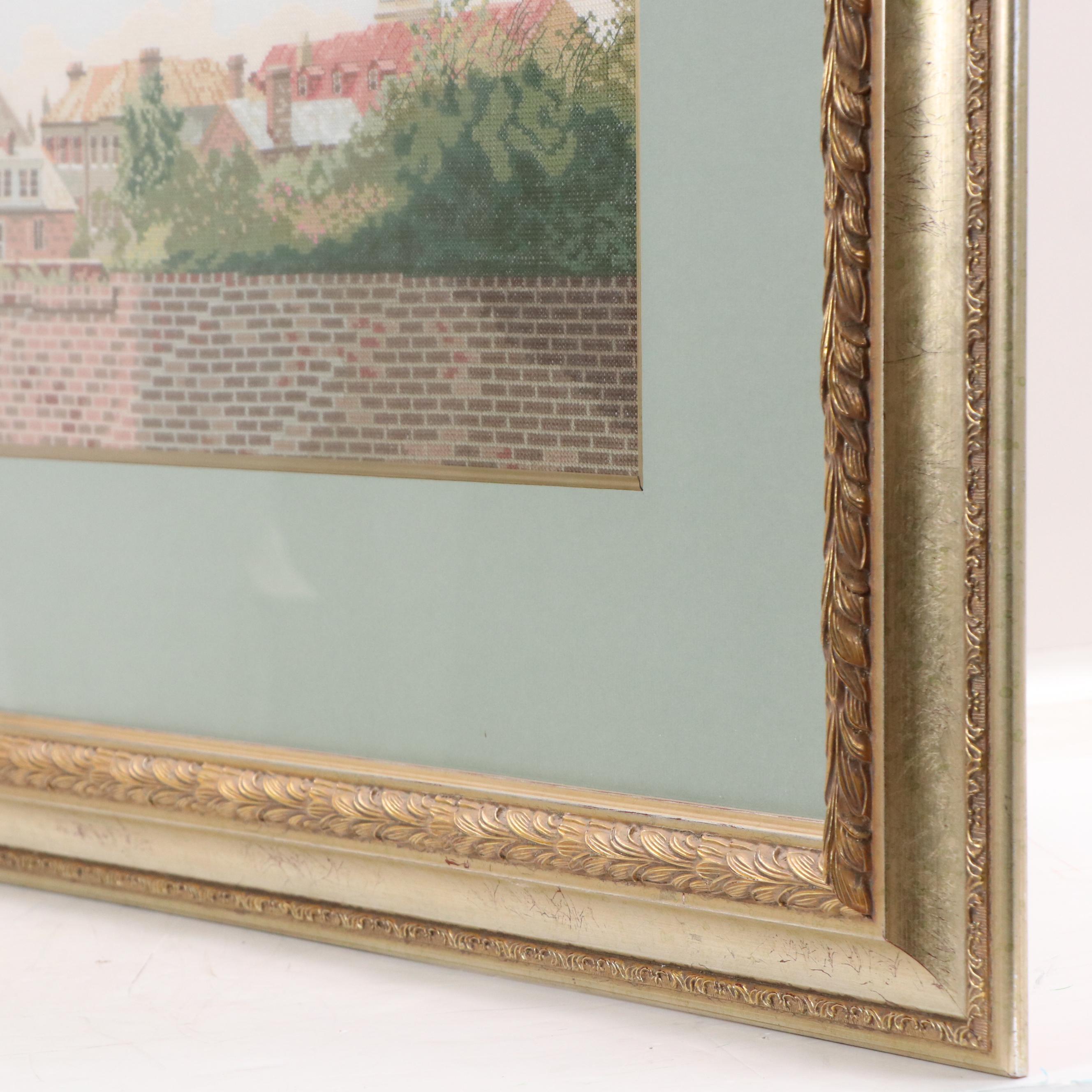 Bernice Giannetti Cross-Stitch Embroidery of Village Landscape