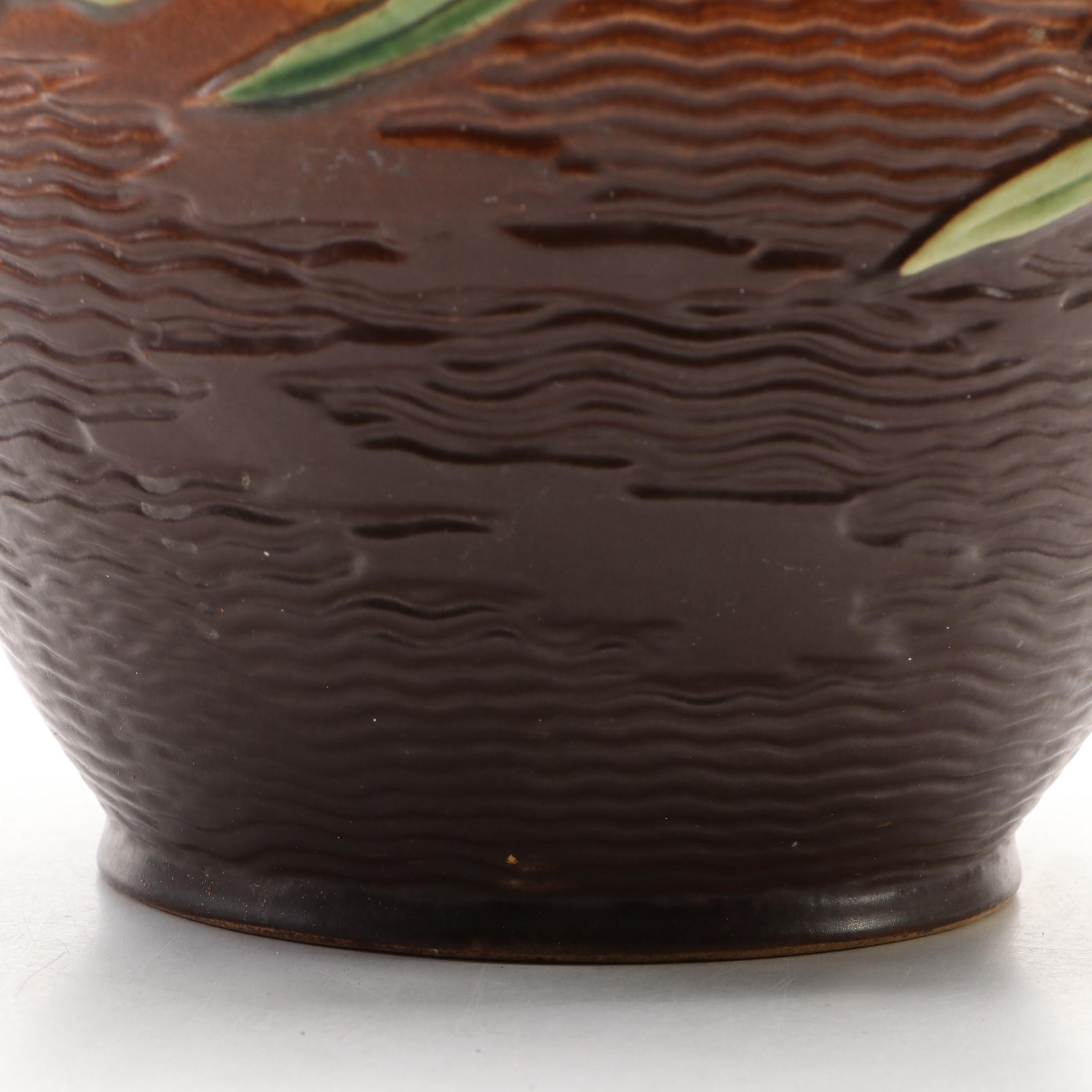 Roseville Pottery "Freesia" Ceramic Cookie Jar, Mid-20th Century