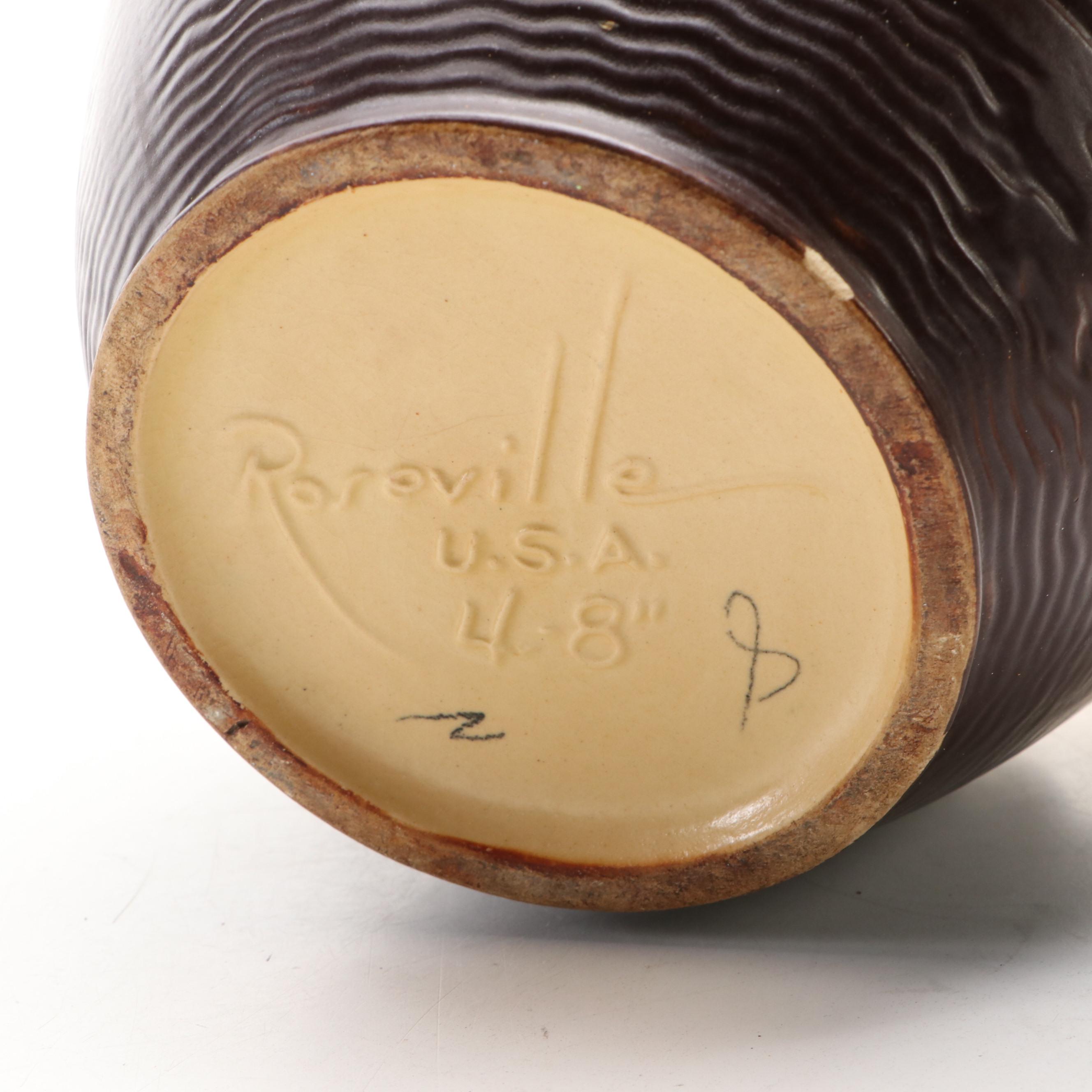 Roseville Pottery "Freesia" Ceramic Cookie Jar, Mid-20th Century