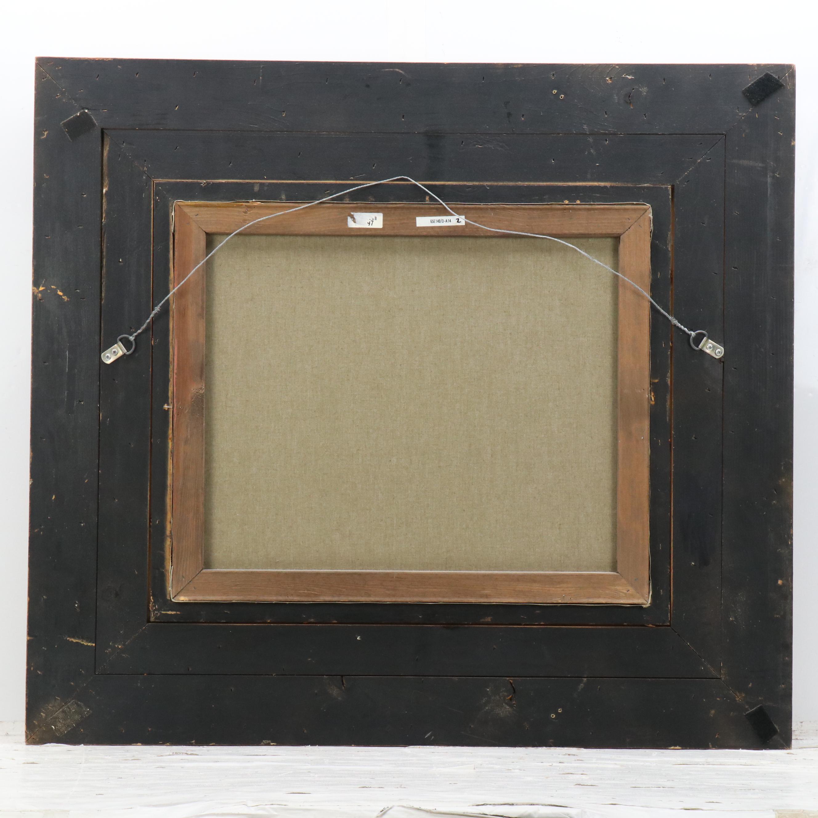 G. Hansh Wildlife Acrylic Painting of Elephants in Landscape, 21st Century