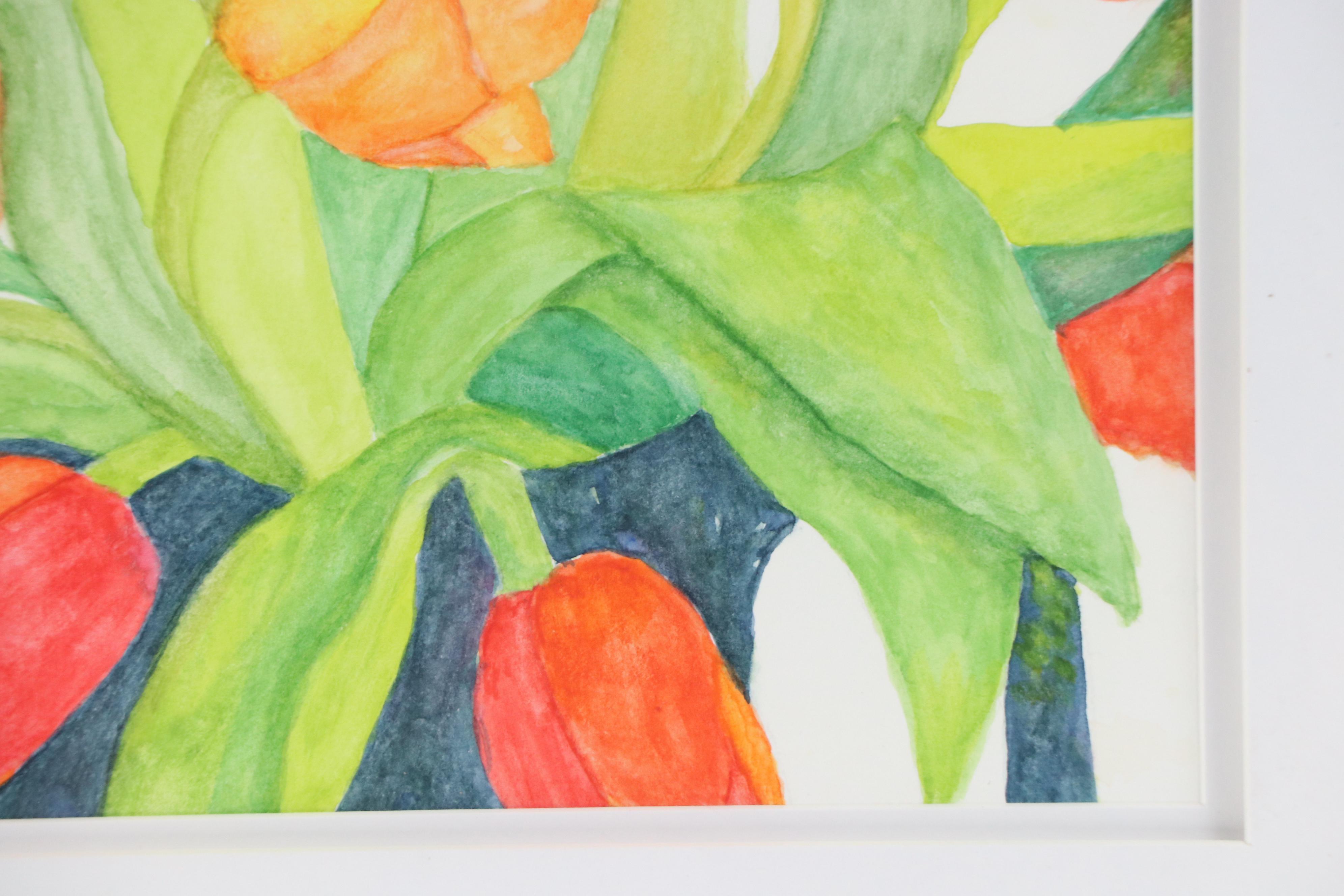 Bernice Giannetti Watercolor Painting of Tulip Bouquet