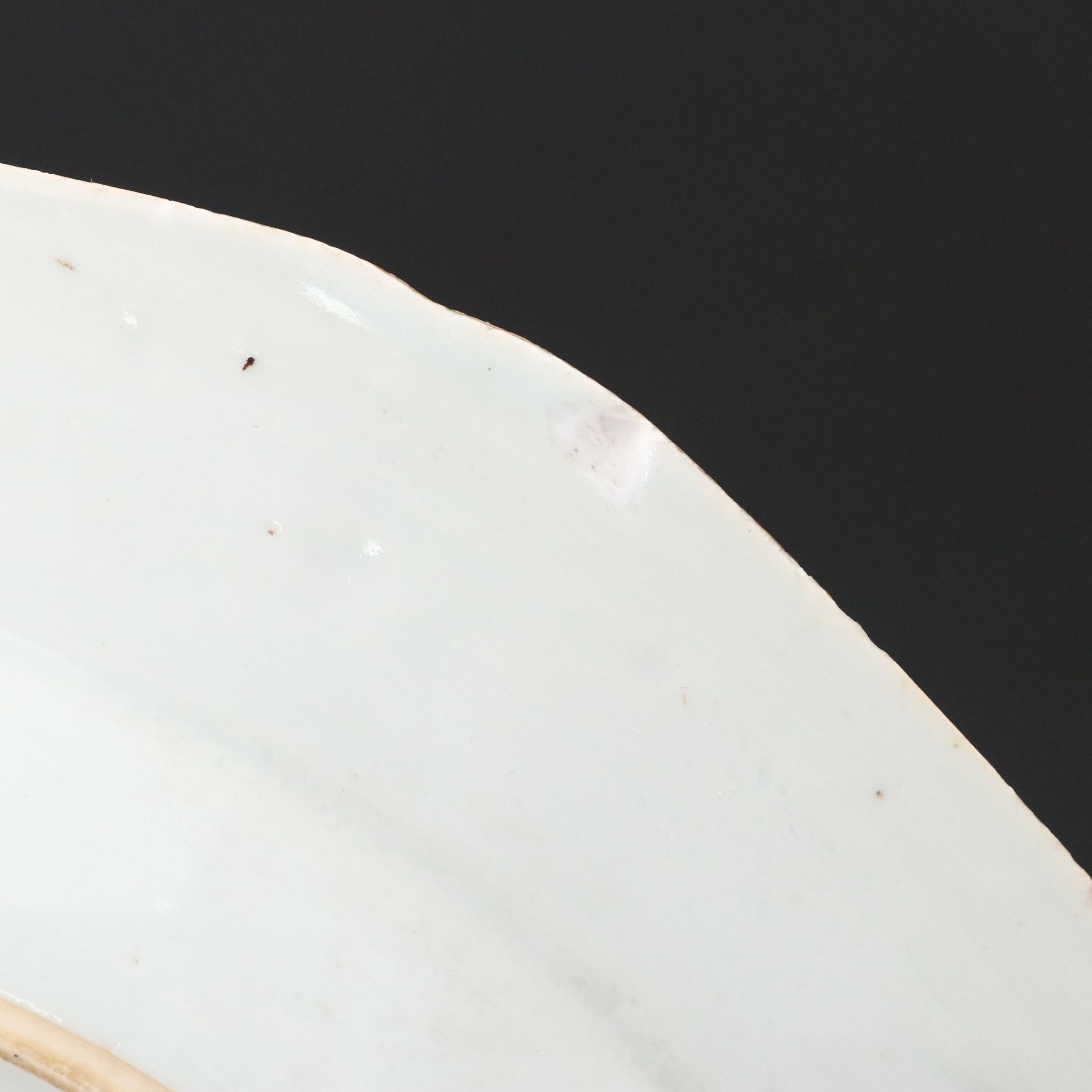 Antique Chinese Export Qianlong Period Porcelain Plate and Armorial Teacups