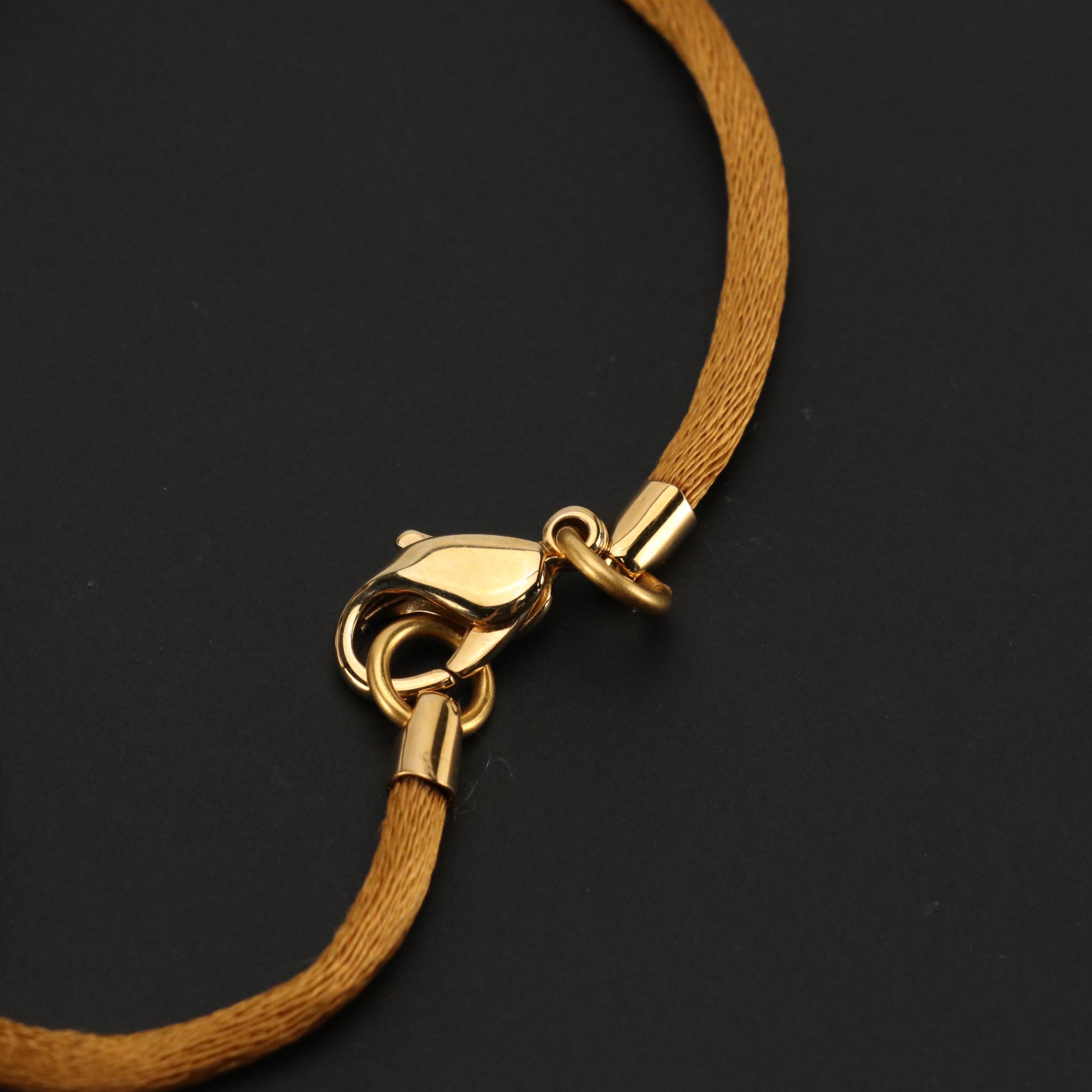 Hermès Bijouterie Fantaisie Pendant on Silk Cord Necklace