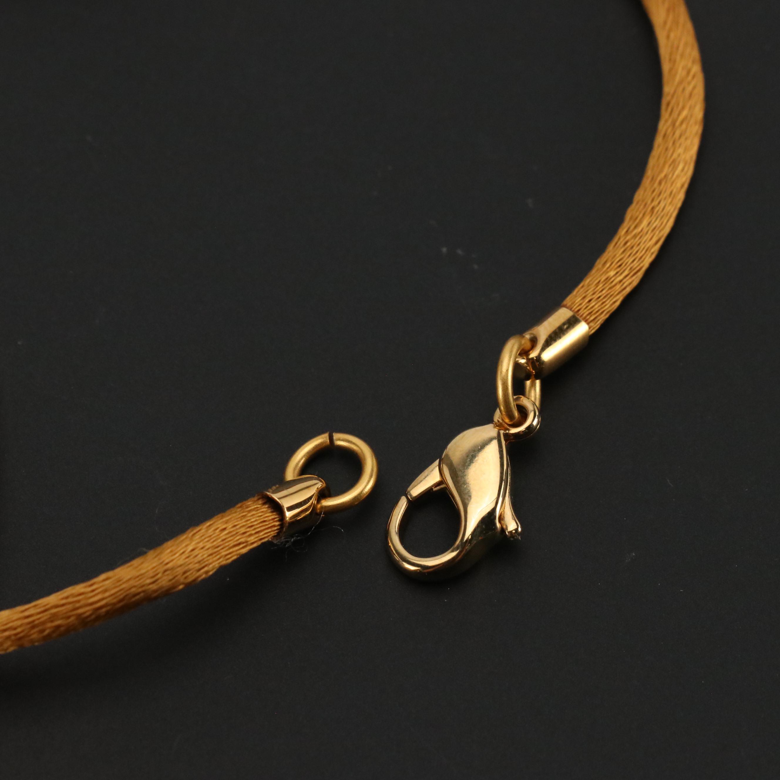 Hermès Bijouterie Fantaisie Pendant on Silk Cord Necklace