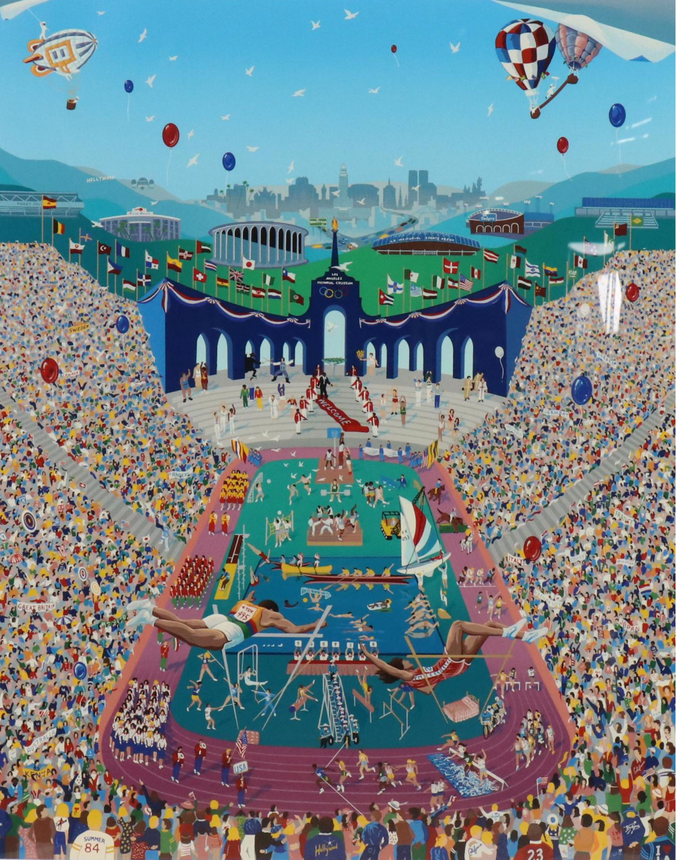 Melanie Taylor Kent Serigraph "Let the Games Begin," 1984