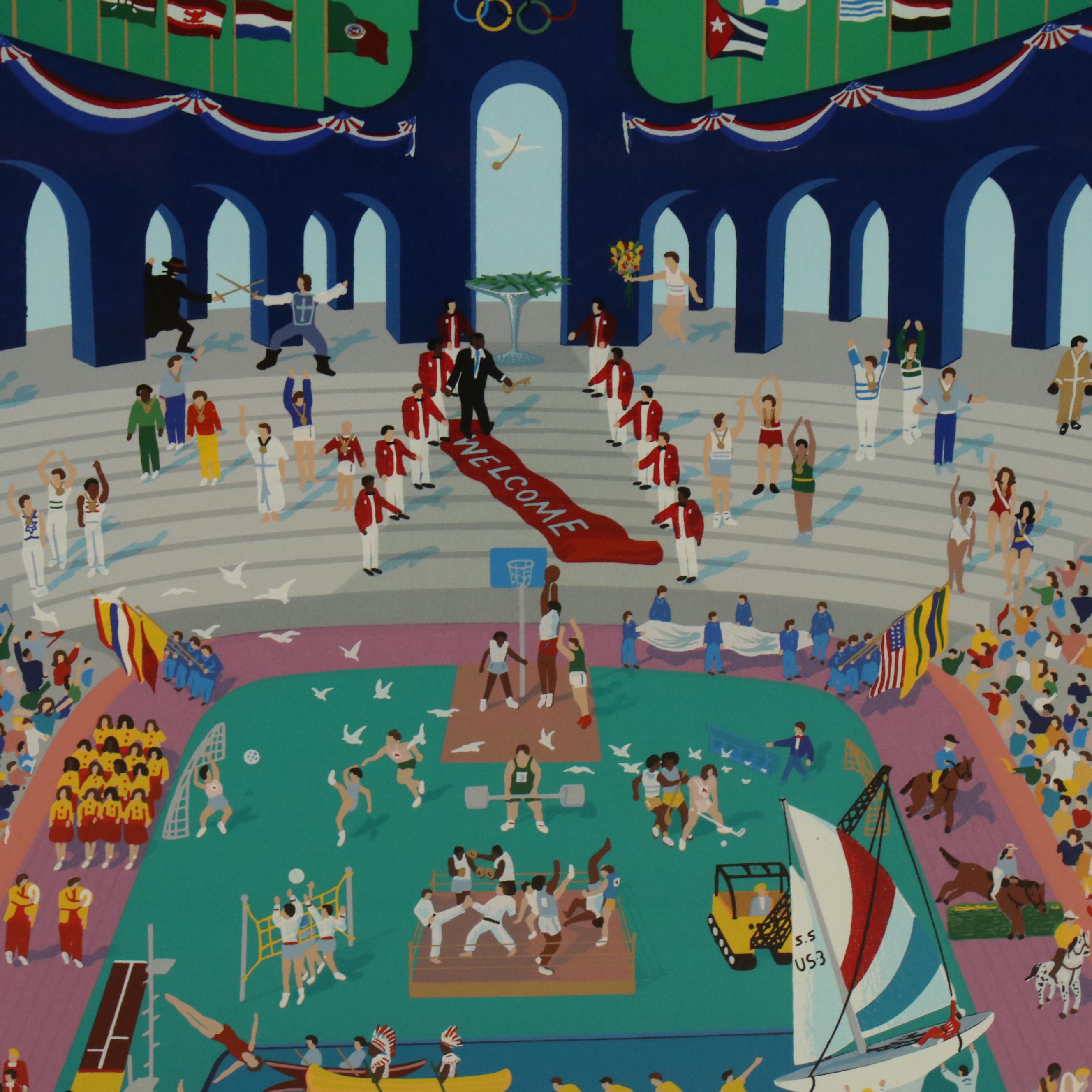 Melanie Taylor Kent Serigraph "Let the Games Begin," 1984