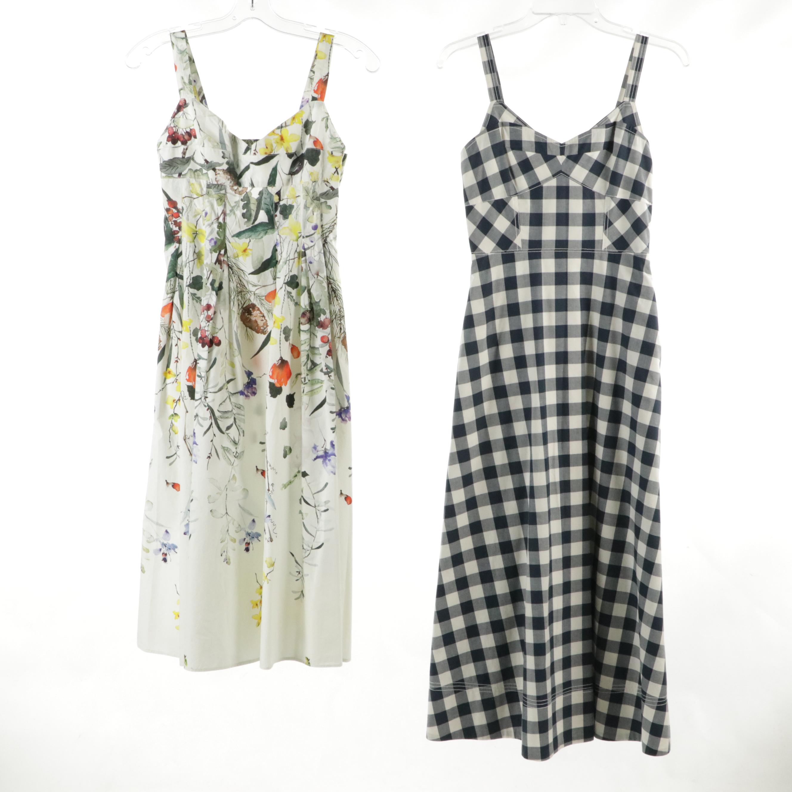 La Ligne and Rebecca Vallance Printed Sleeveless Flared Skirt Midi Dresses