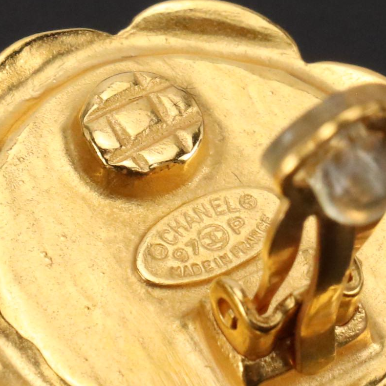 Chanel CC Imitation Pearl Clip Earrings