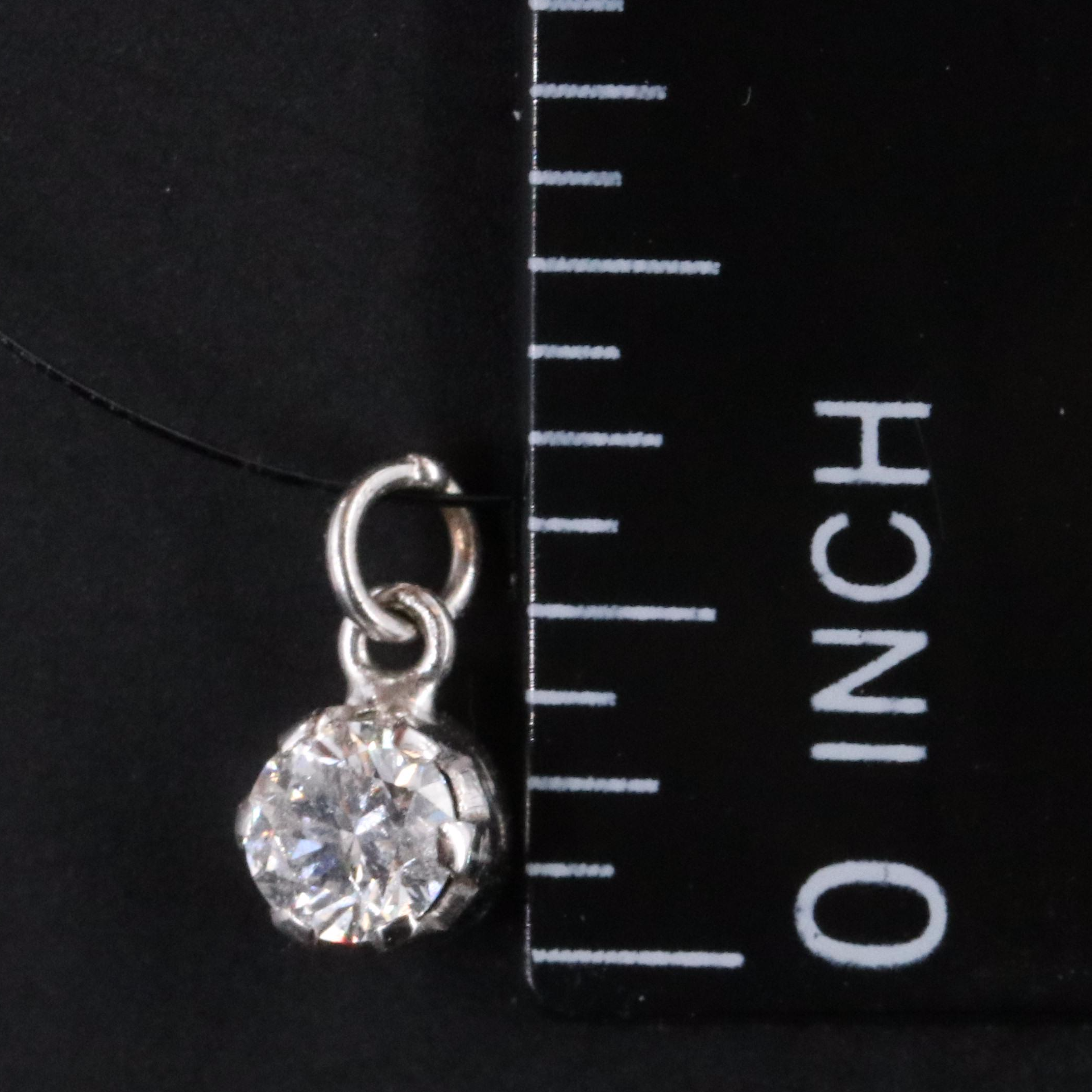 18K 0.22 CT Diamond Solitaire Pendant Necklace