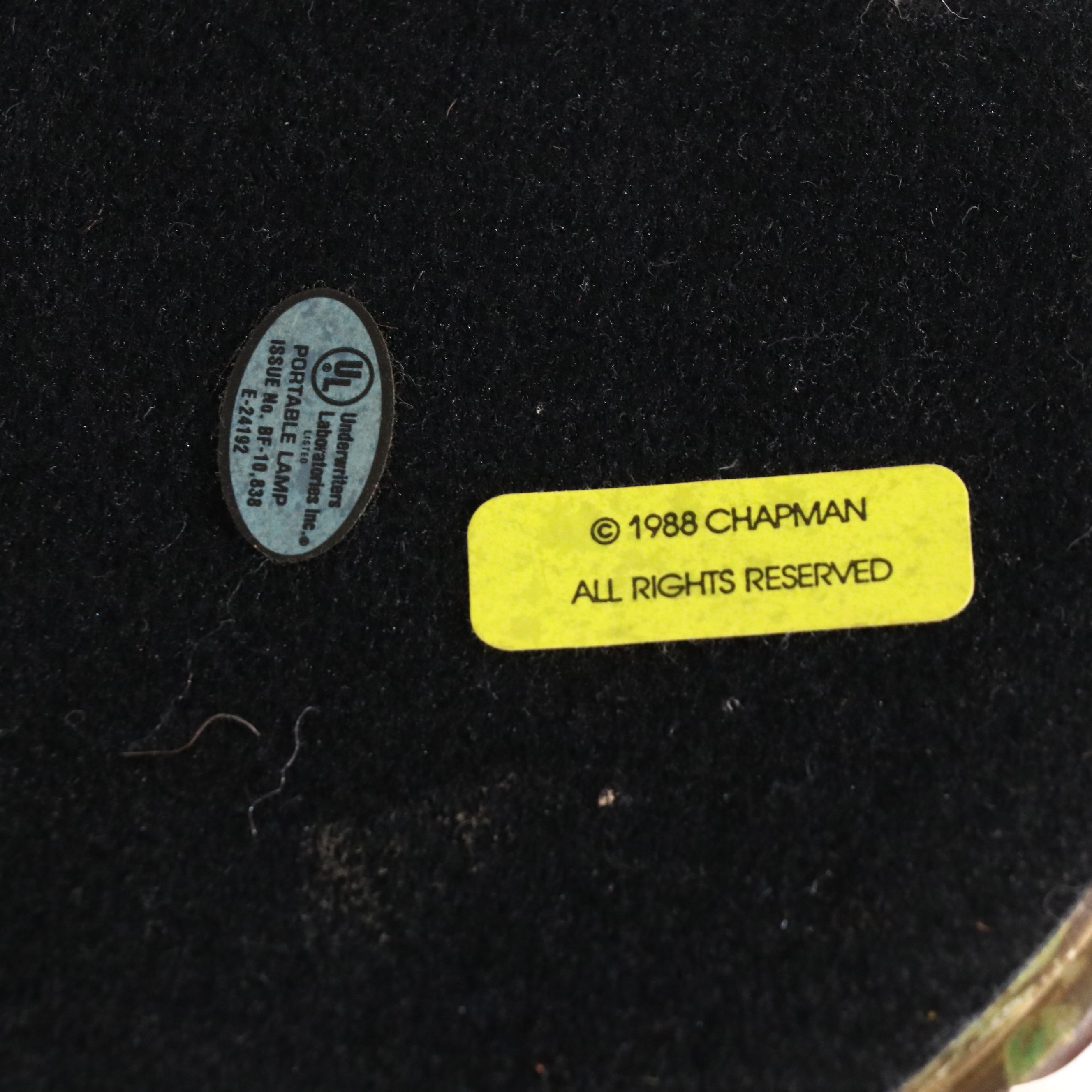 E. F. Chapman Bronzed Metal & Seed Glass Table Lamps with Coolie Shades, 1988