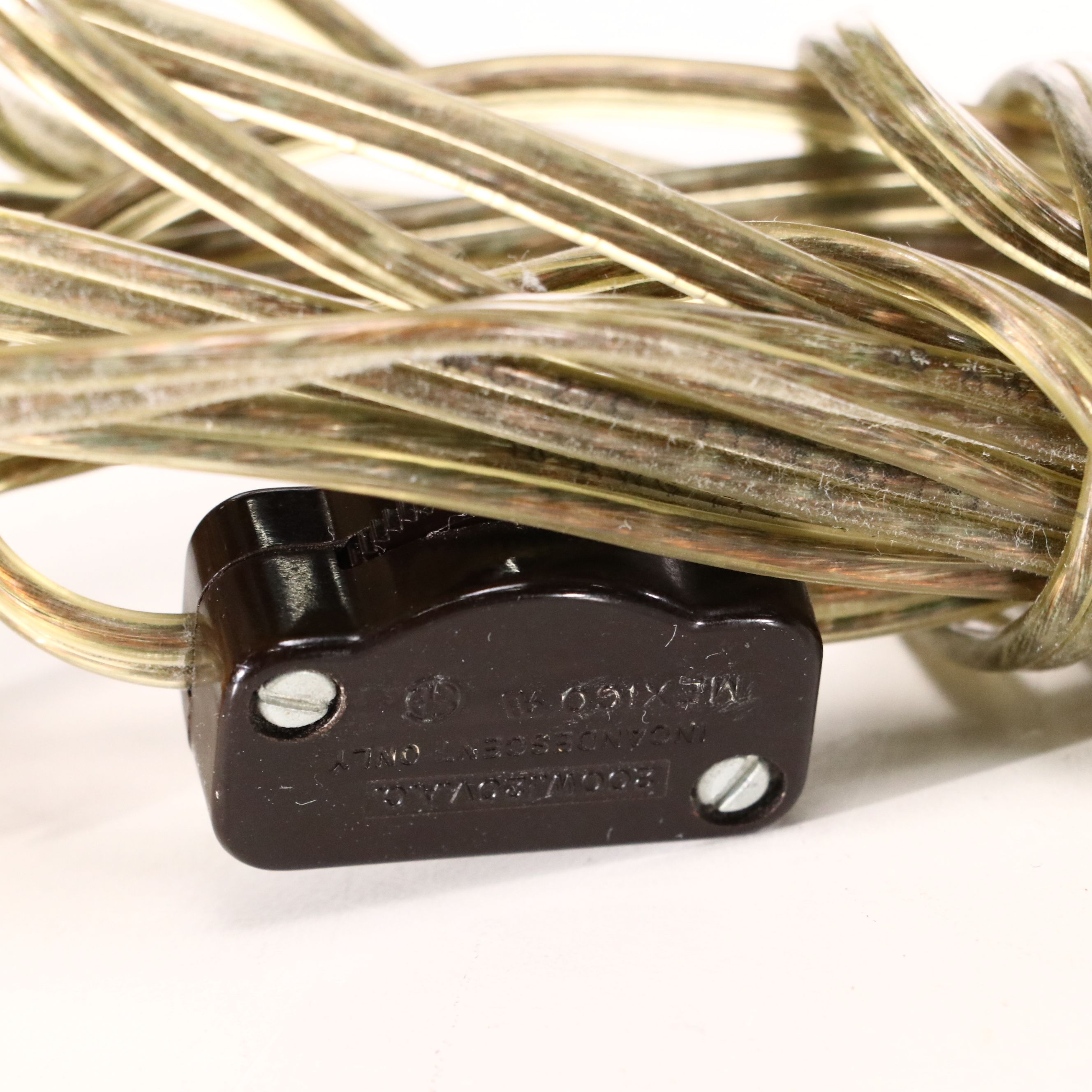 E. F. Chapman Bronzed Metal & Seed Glass Table Lamps with Coolie Shades, 1988