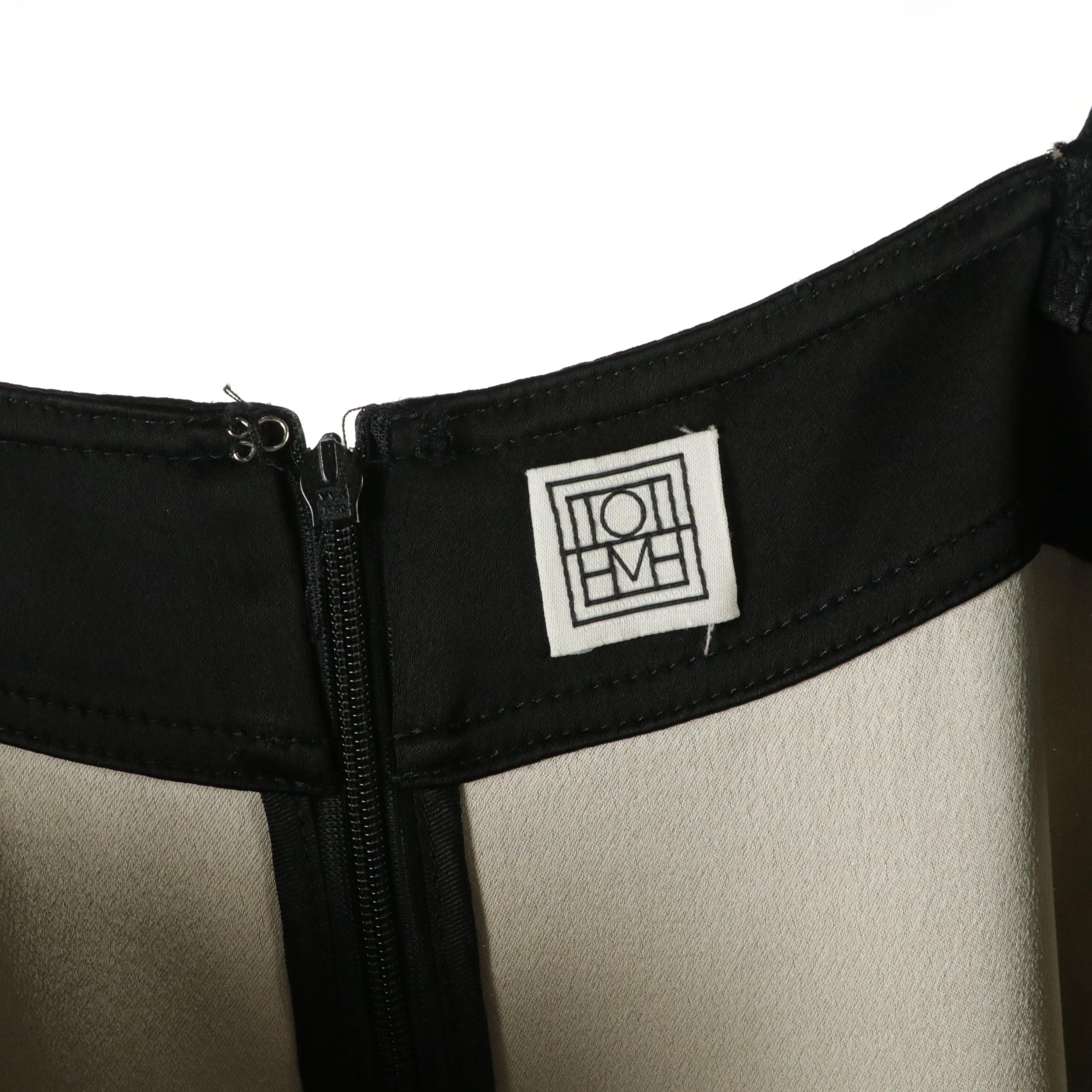 Cuyana Silk Side Slit Midi and Toteme Contrast Satin Cami Sleeveless Dresses