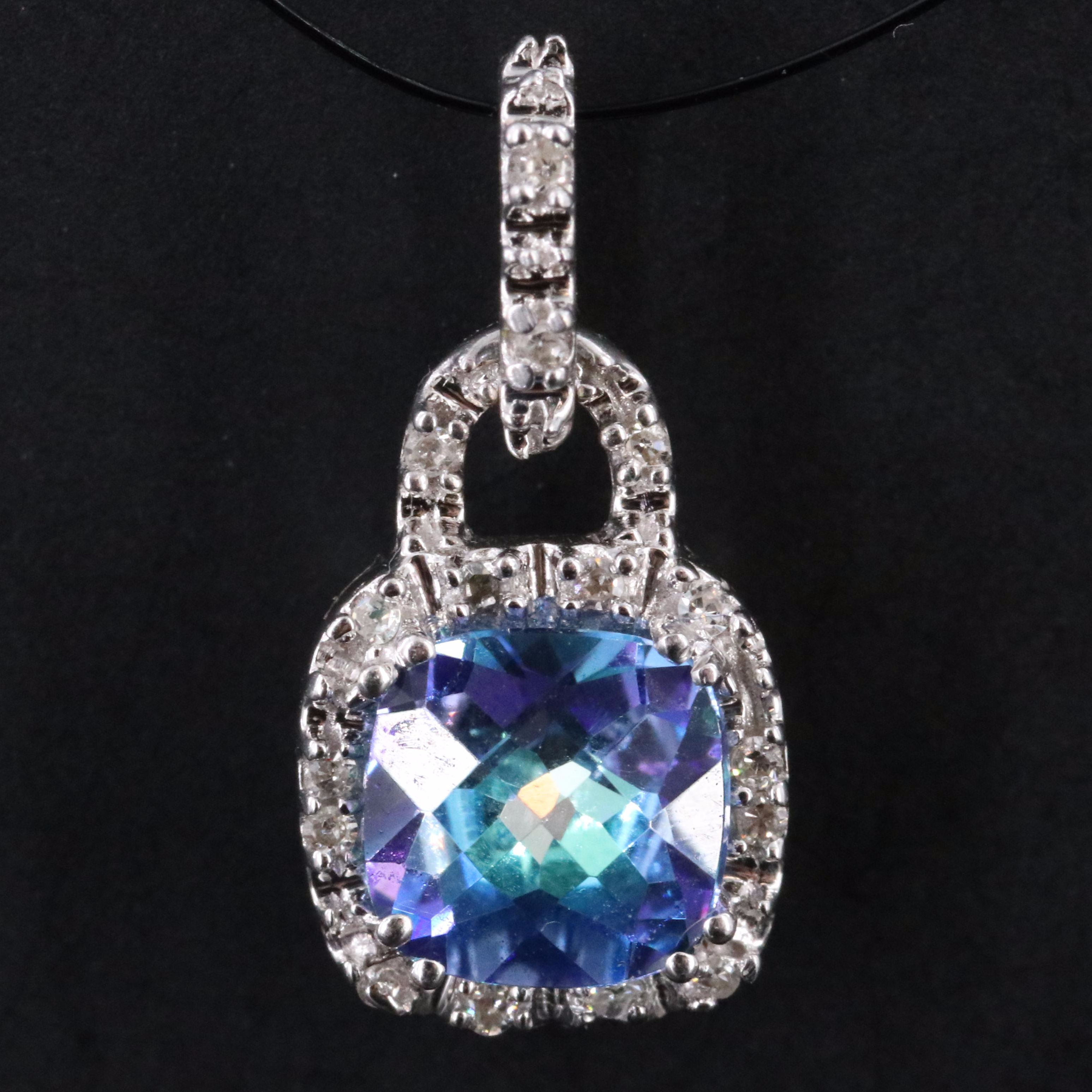 10K Topaz and Diamond Pendant