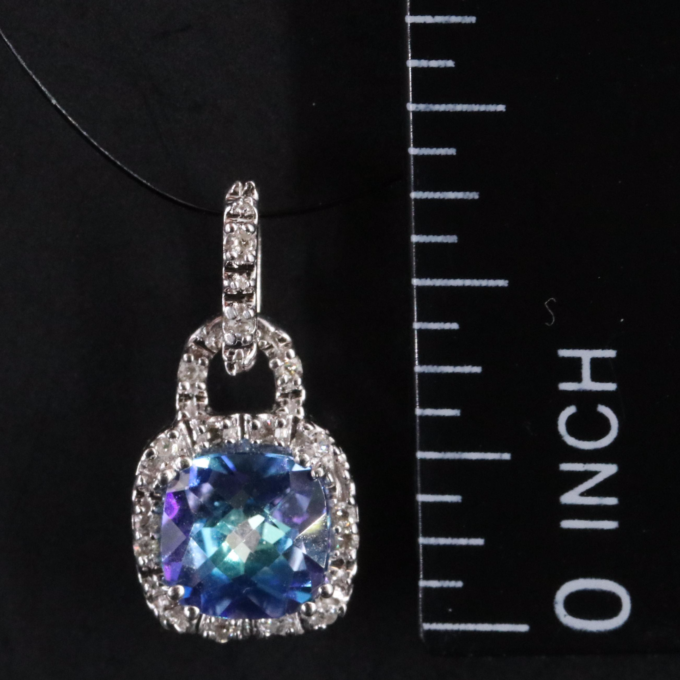 10K Topaz and Diamond Pendant