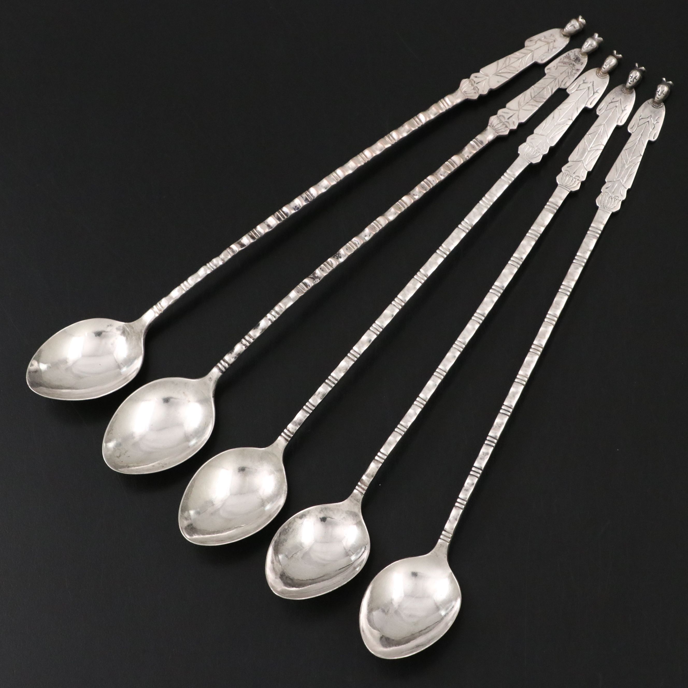Vintage Chinese Sterling Silver Figural Spoons
