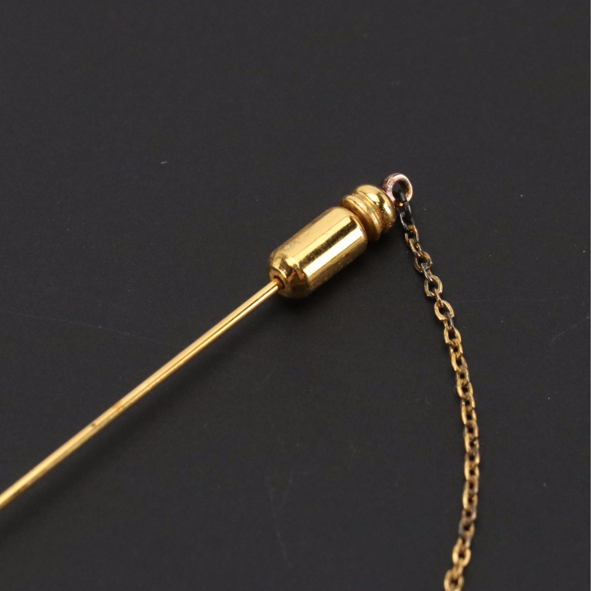 Mikimoto Sterling Single Pearl Feather Stickpin