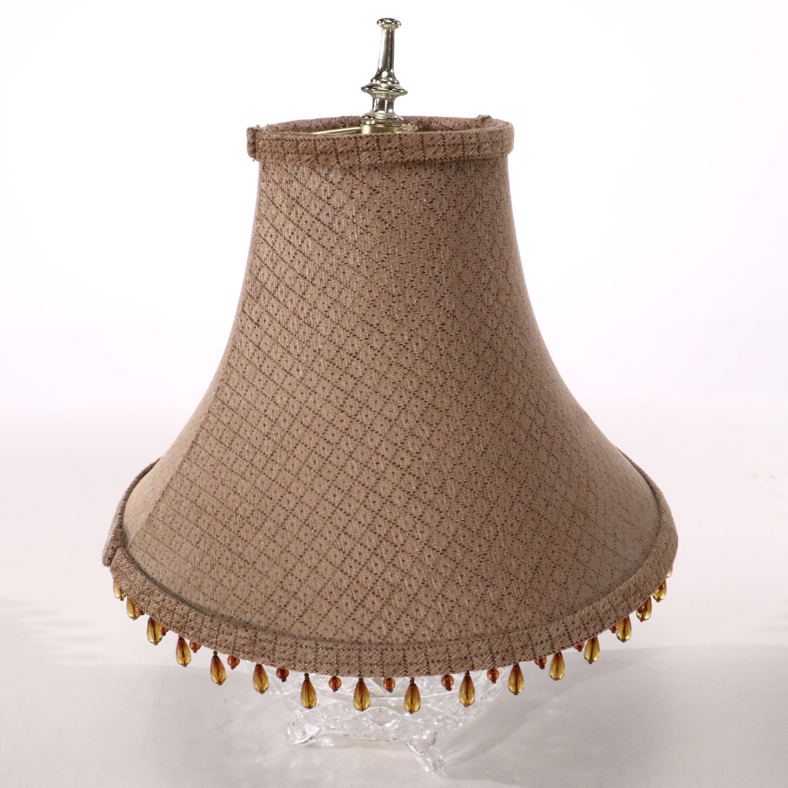 Diamond Quilt Glass Egg Vase with Decorator Shade