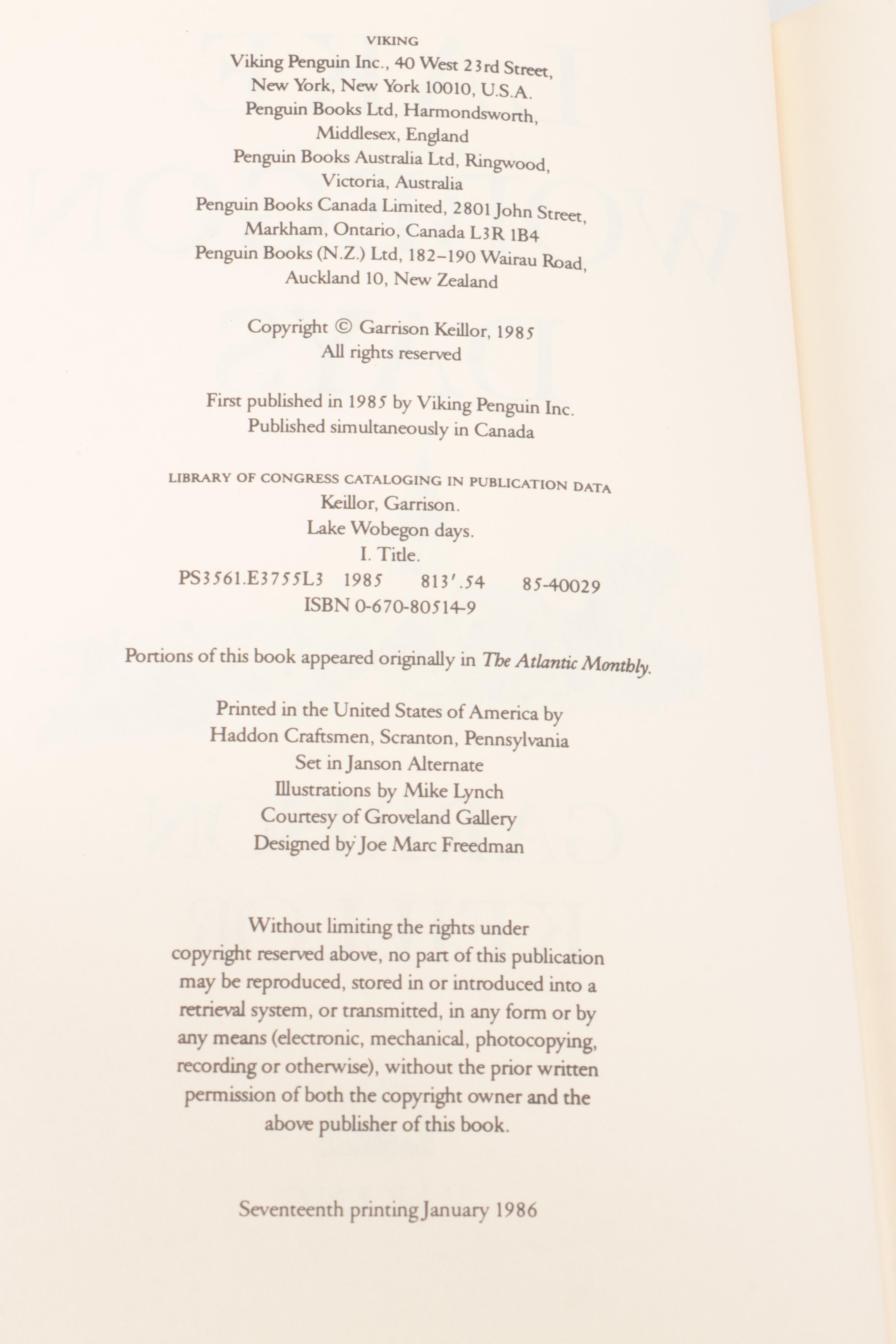 "Talking Straight," "Lake Wobegon Days," and More Fiction and Nonfiction Books