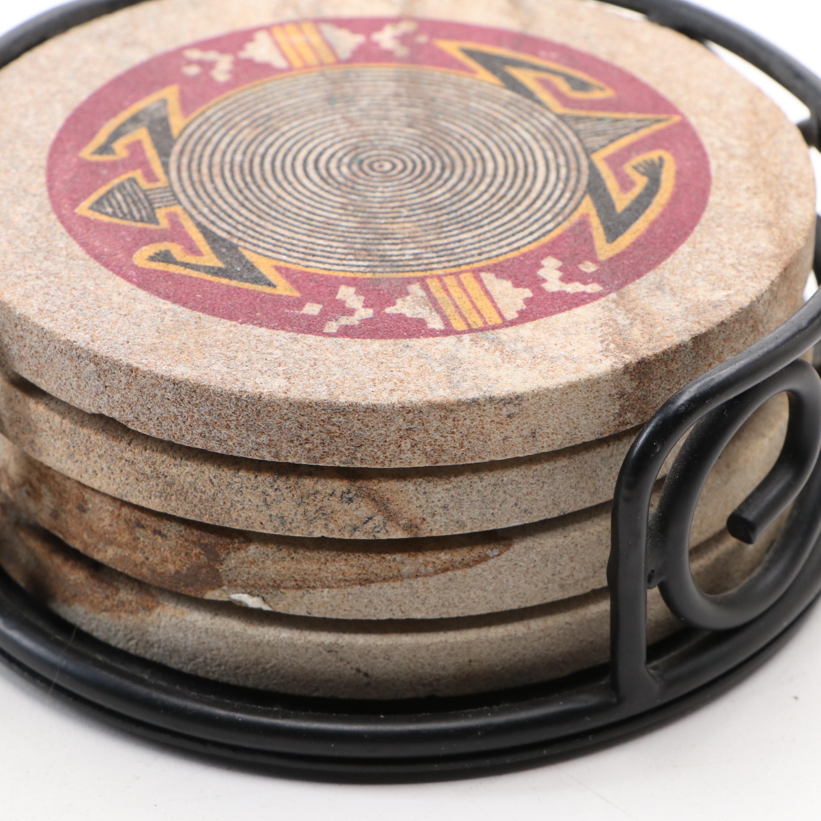 Southwestern Style Coasters with Handmade Ceramic Vessels
